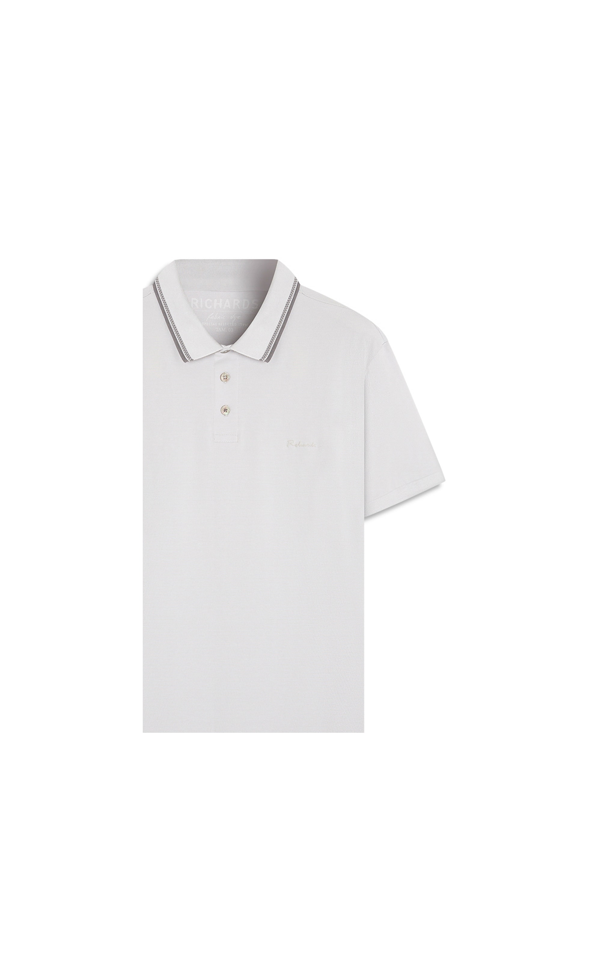 Polo Piquet Friso Jacquard Prata