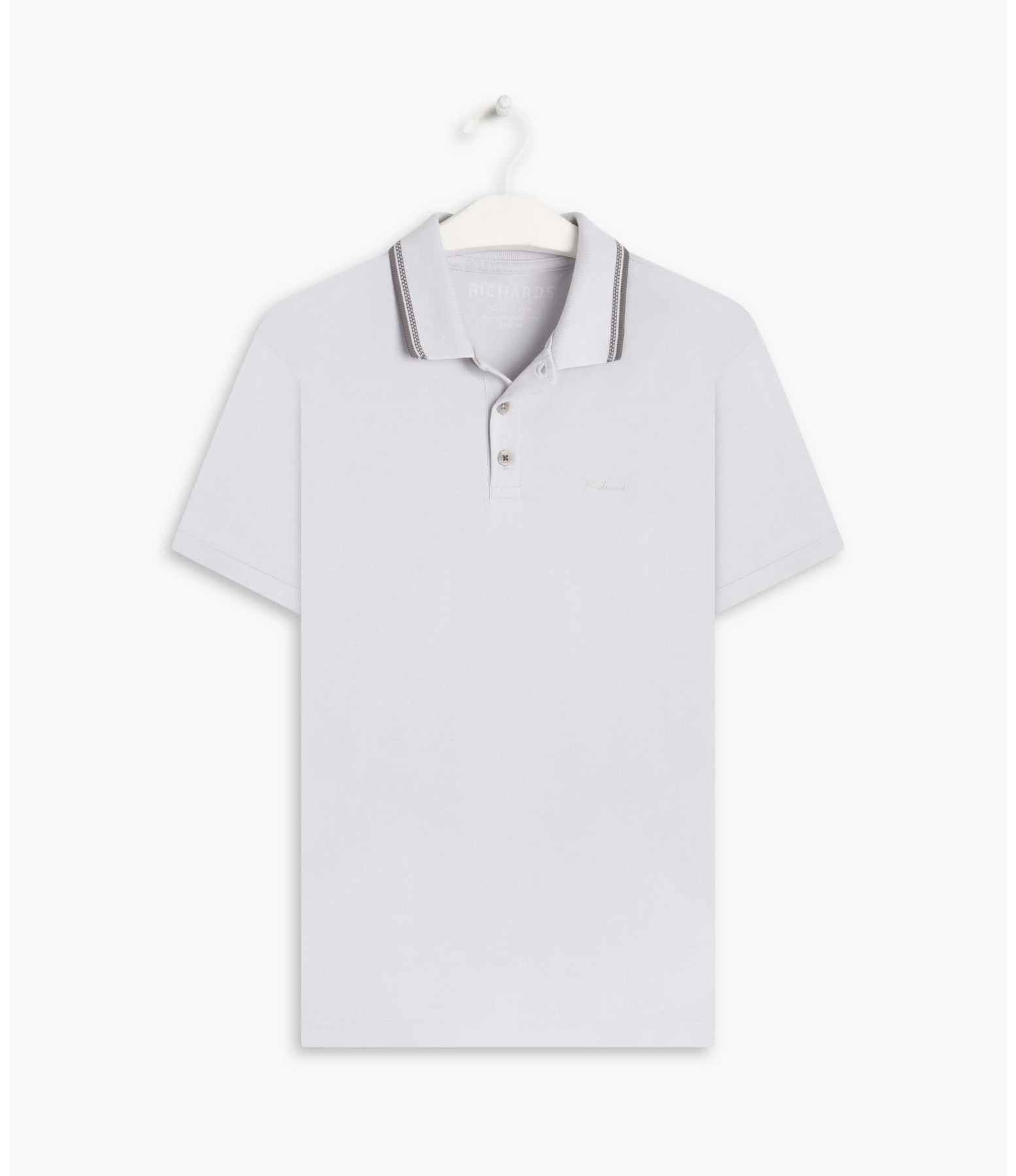 Polo Piquet Friso Jacquard Silver