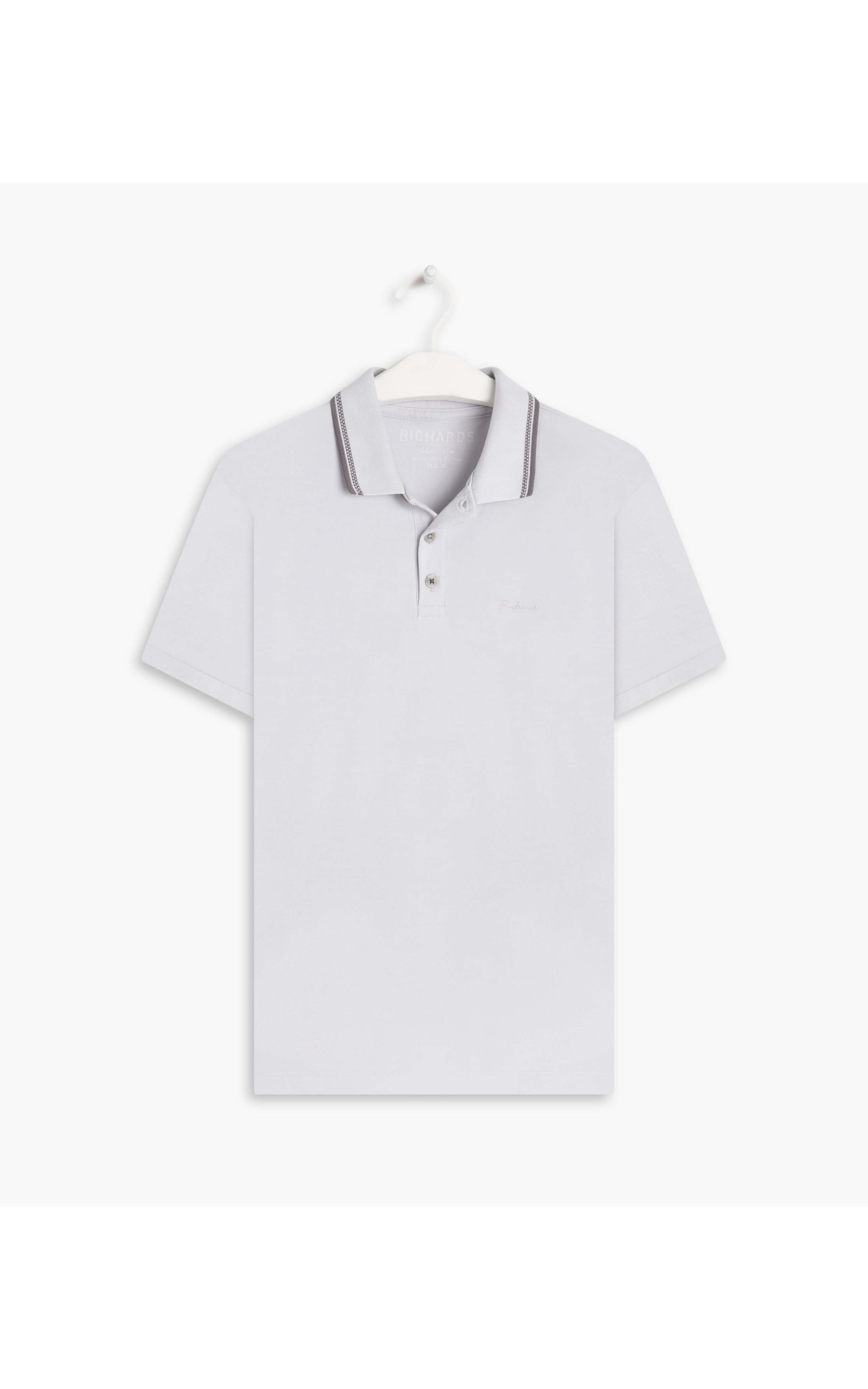 Polo Piquet Friso Jacquard Silver