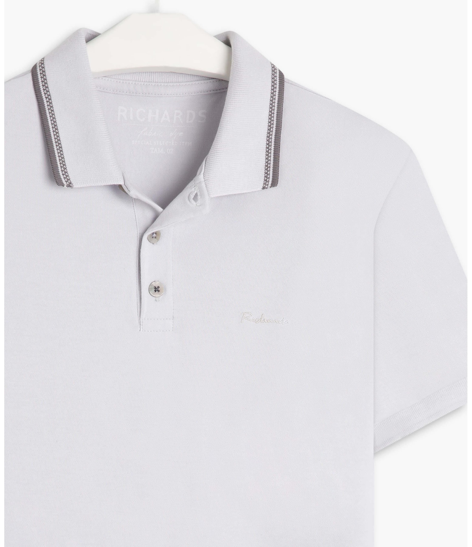 Polo Piquet Friso Jacquard Silver