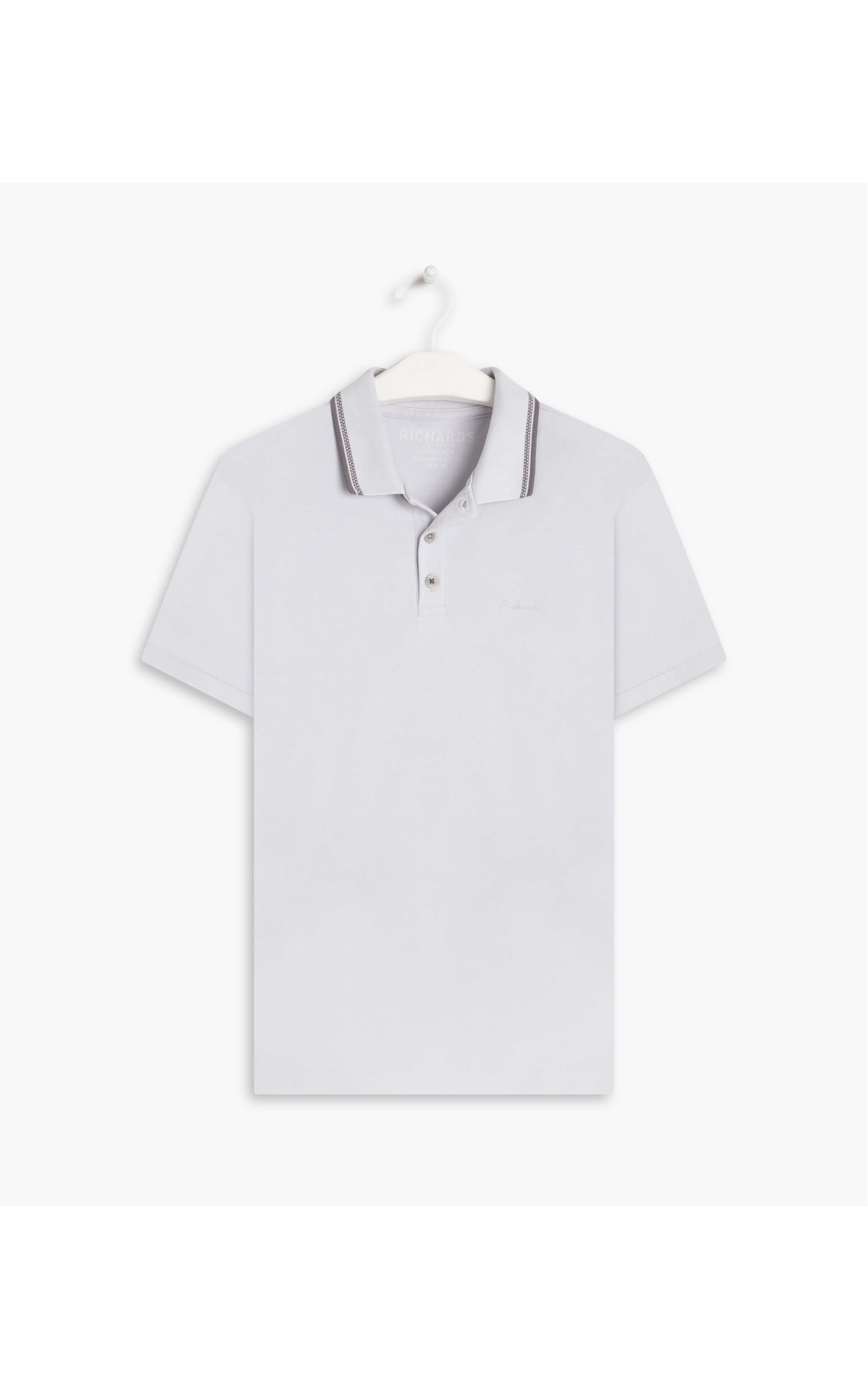 Polo Piquet Friso Jacquard Silver