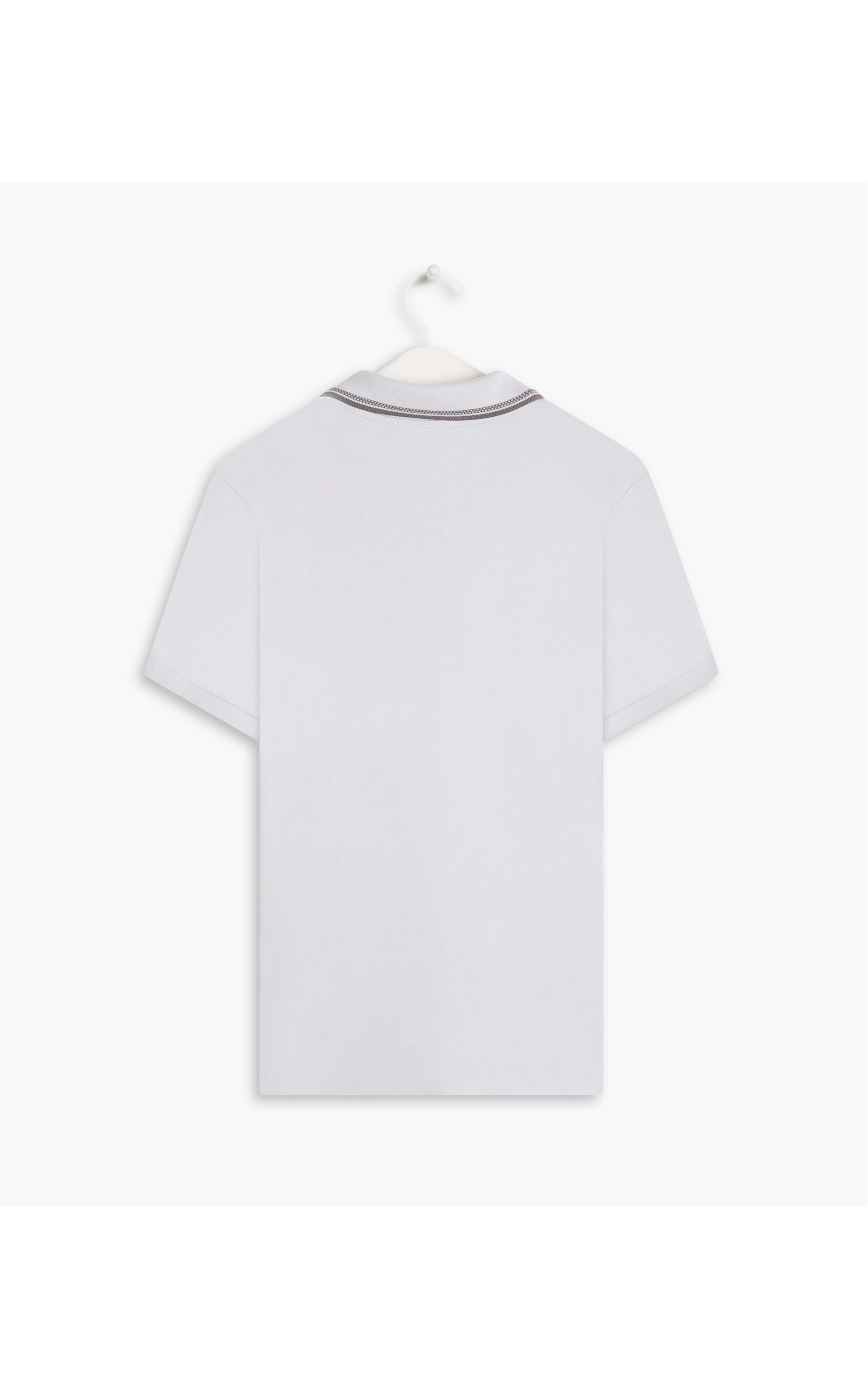 Polo Piquet Friso Jacquard Silver