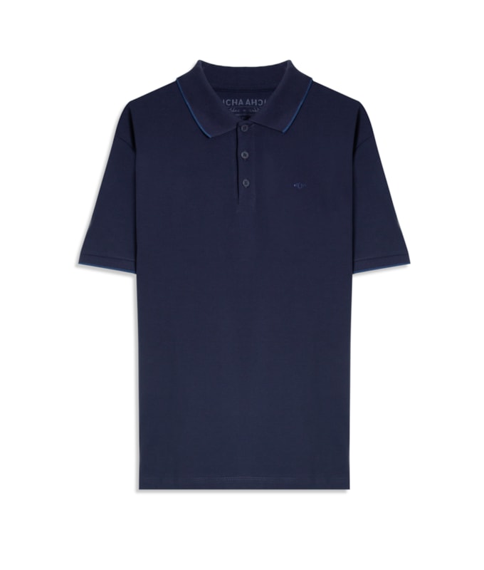Polo Piquet Friso Marinho