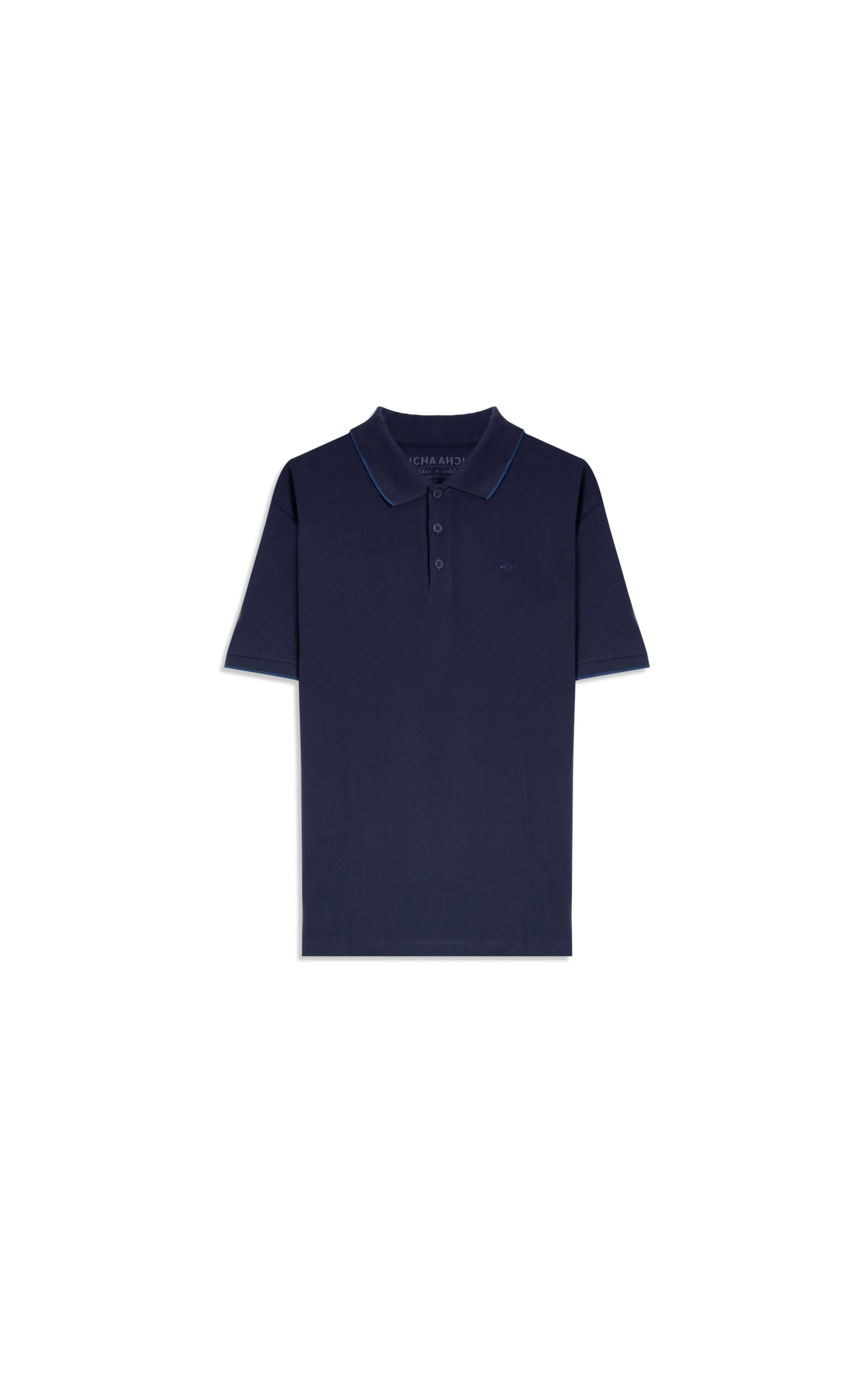 Polo Piquet Friso Marinho