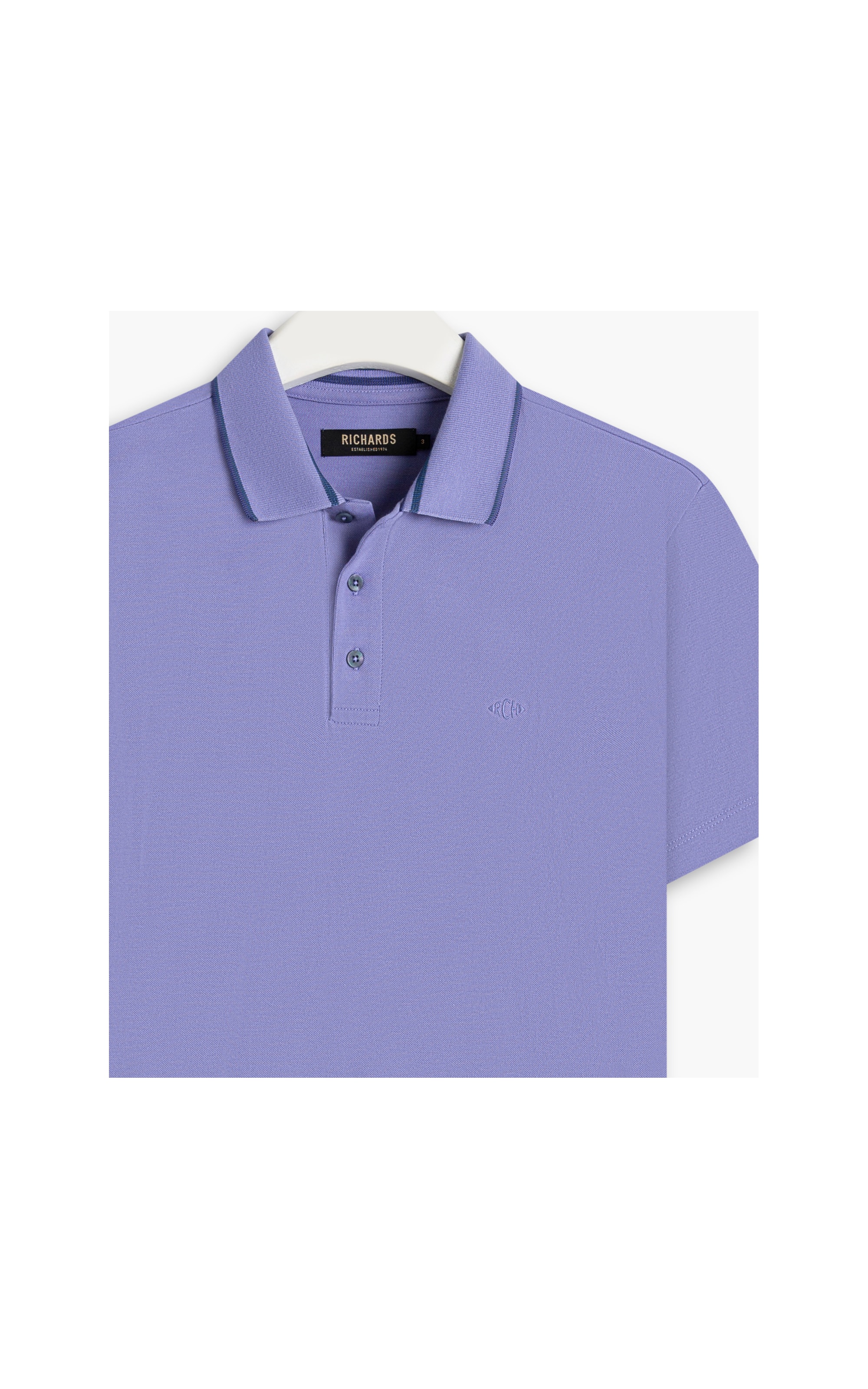 Polo Piquet Friso Mix Azul Pervante