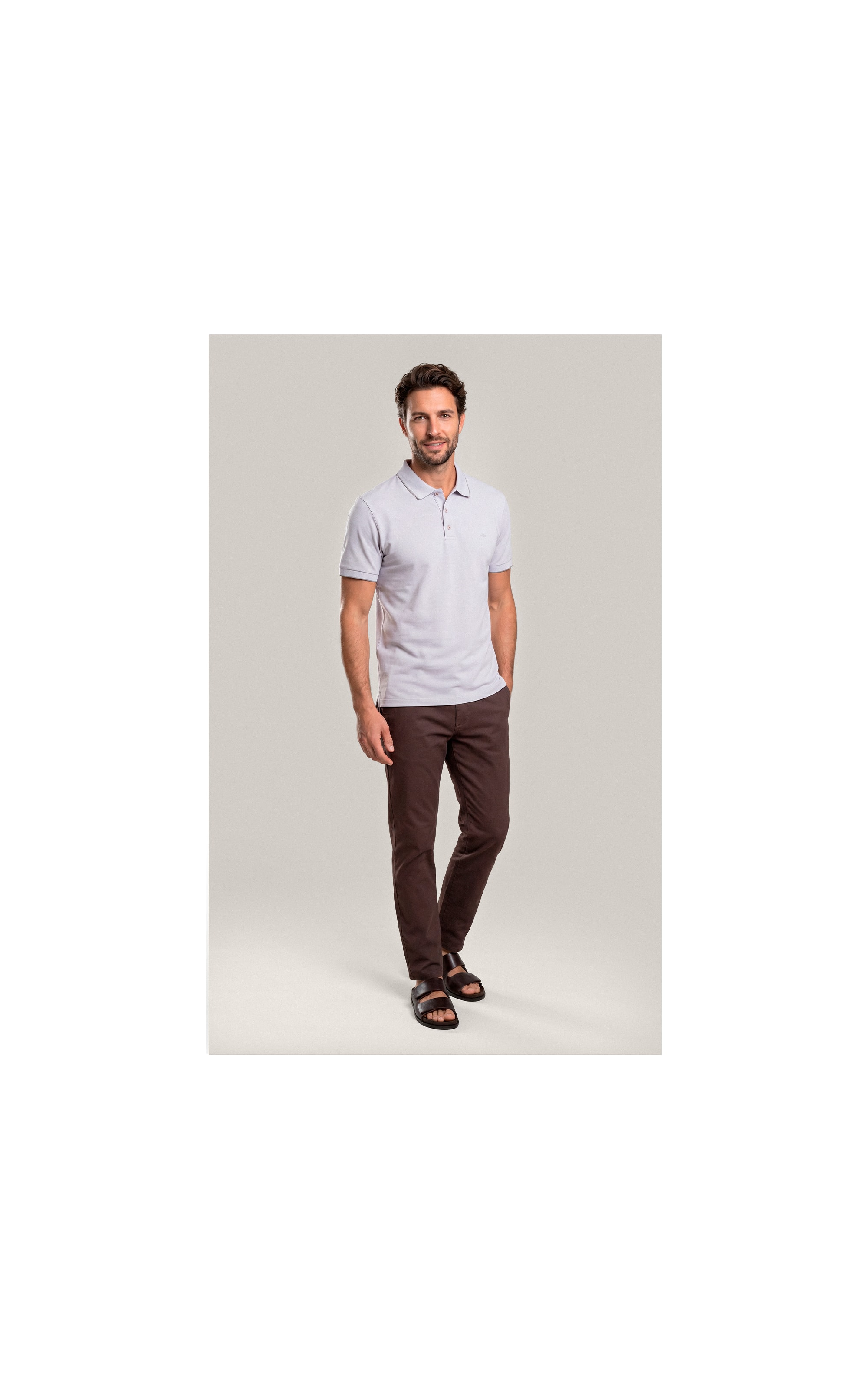 Polo Piquet Friso Prata