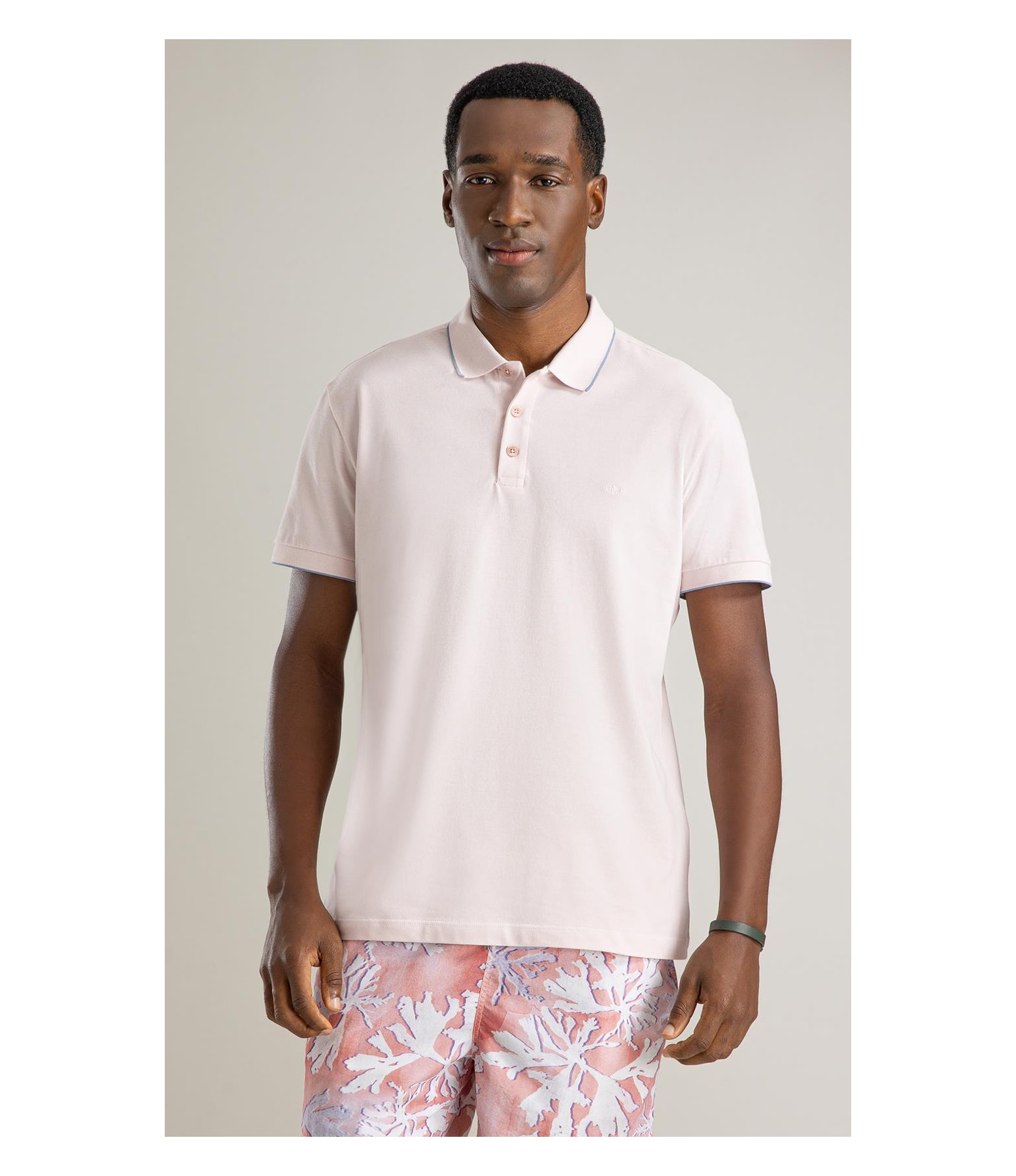 Polo Piquet Friso Rosa