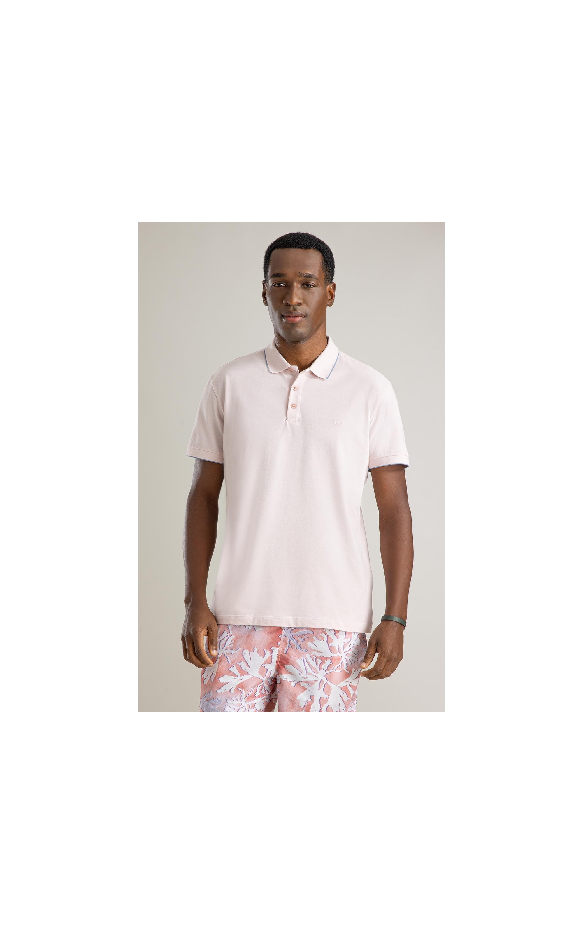 Polo Piquet Friso Rosa