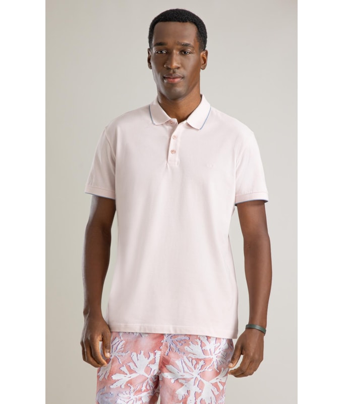 Polo Piquet Friso Rosa