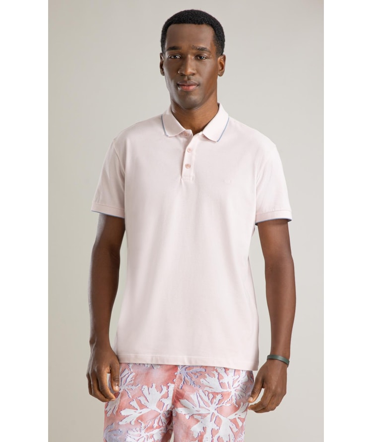 Polo Piquet Friso Rosa