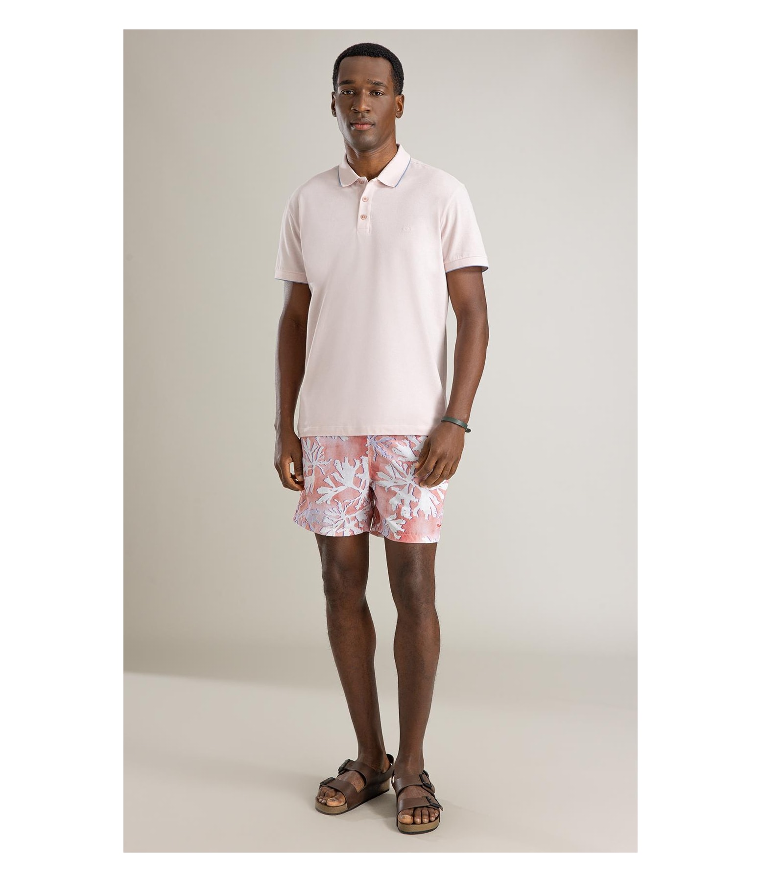 Polo Piquet Friso Rosa