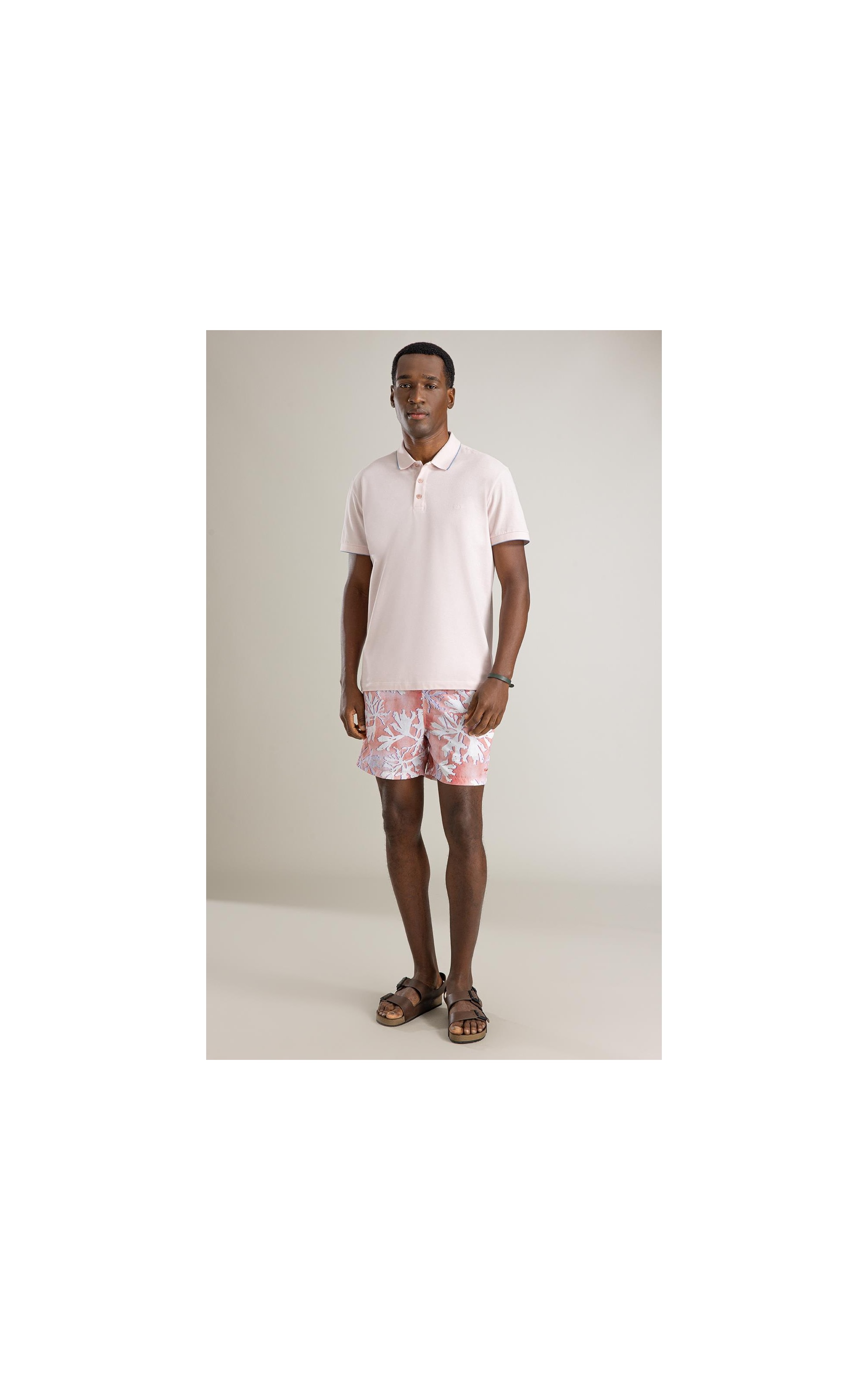 Polo Piquet Friso Rosa