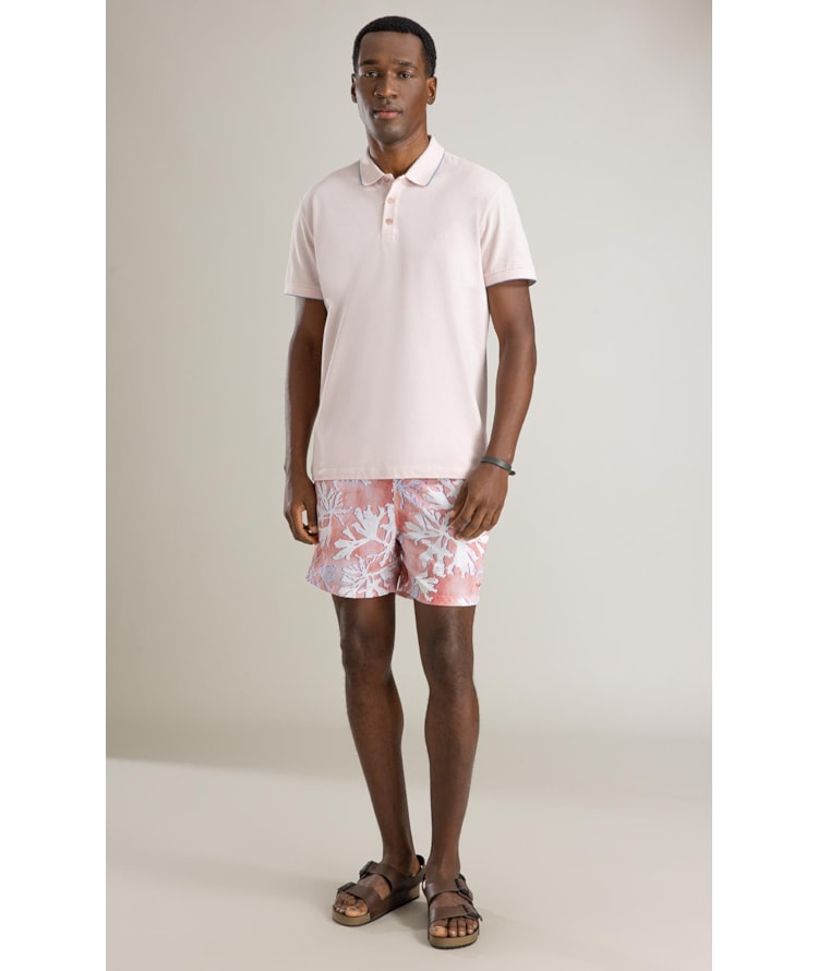 Polo Piquet Friso Rosa
