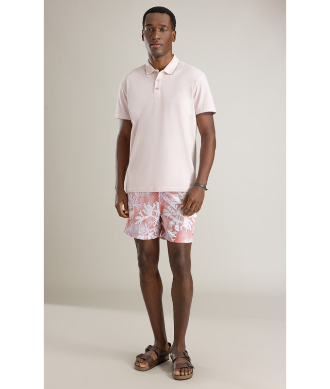 Polo Piquet Friso Rosa