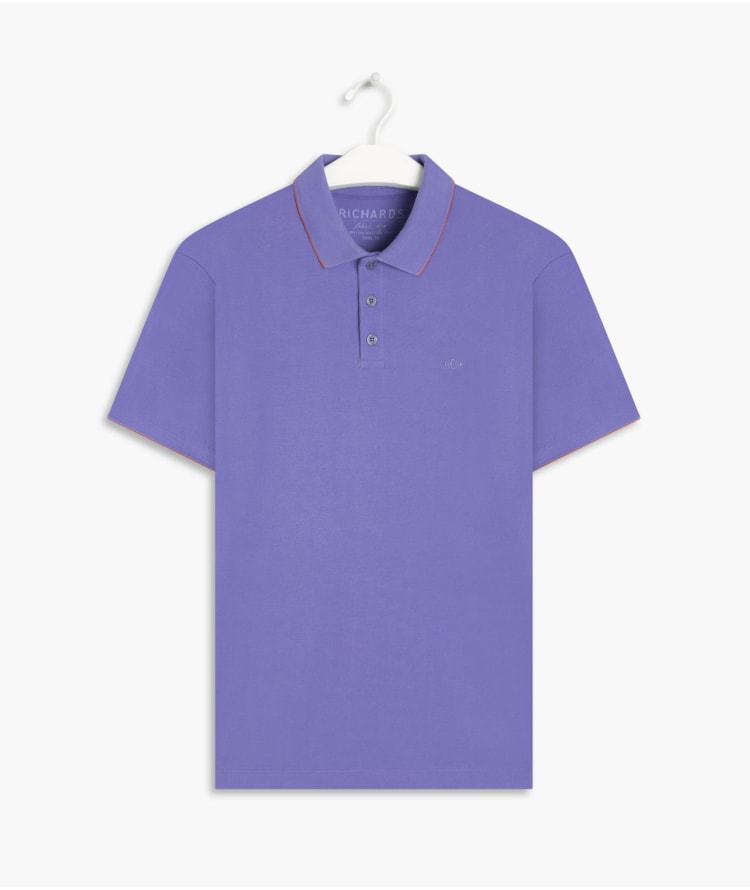 Polo Piquet Friso Simple Mc Azul Jeans
