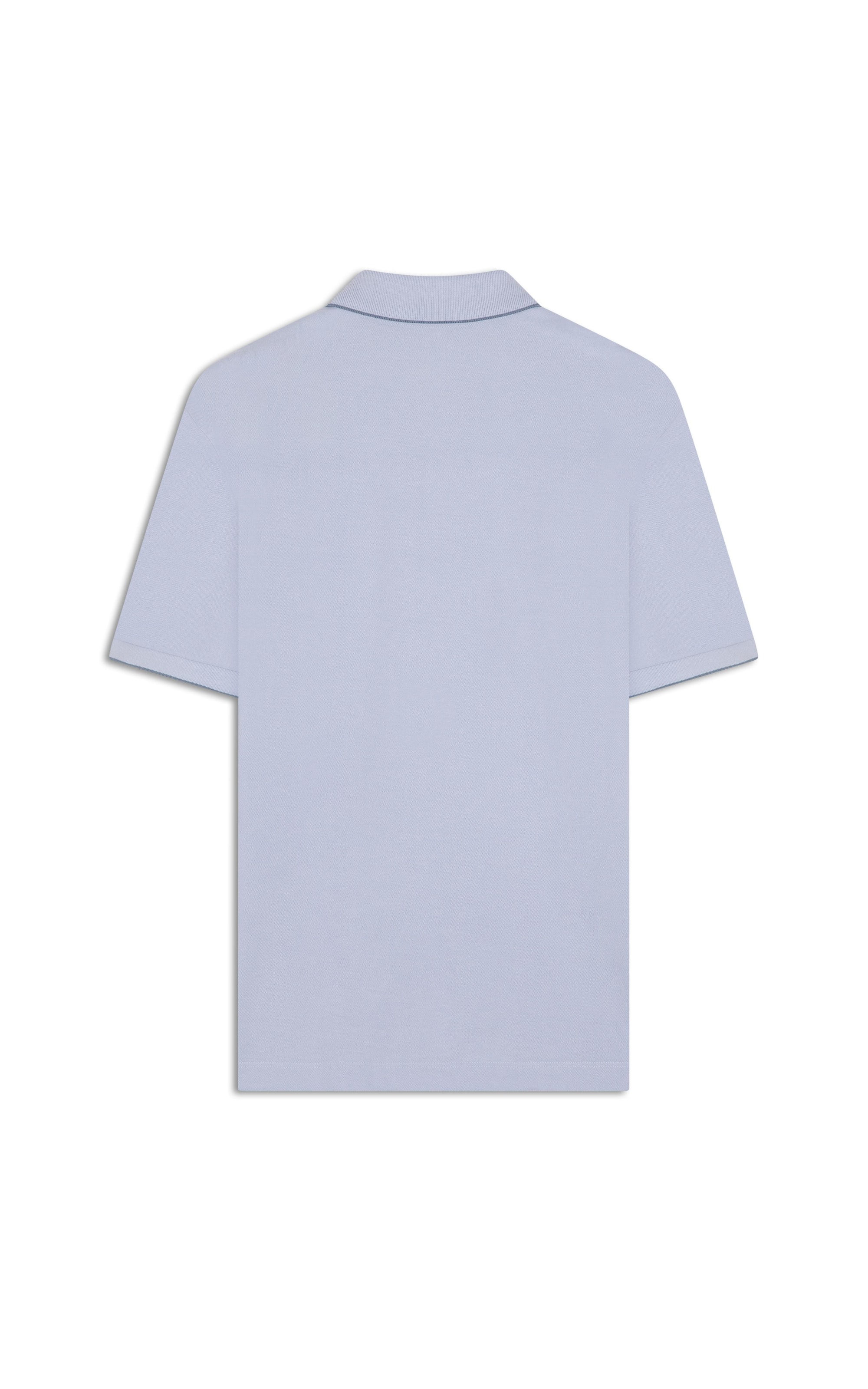 Polo Piquet Friso Simple Mc Azul Seco