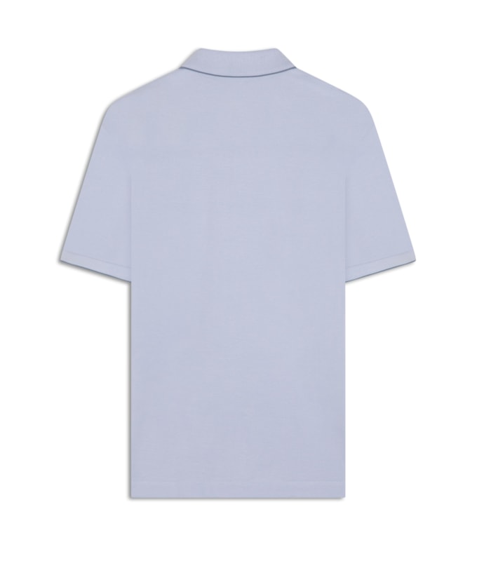 Polo Piquet Friso Simple Mc Azul Seco