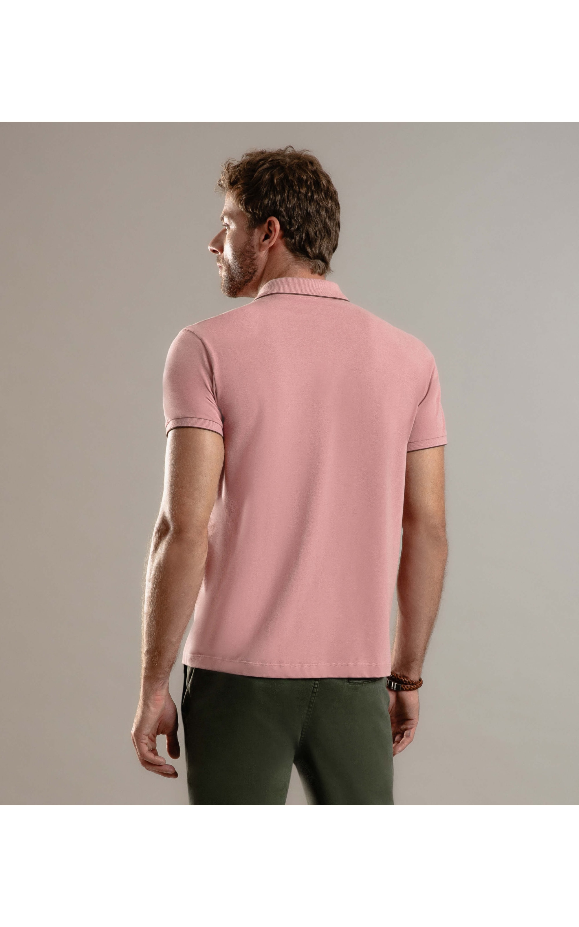 Polo Piquet Friso Simple Mc Blush