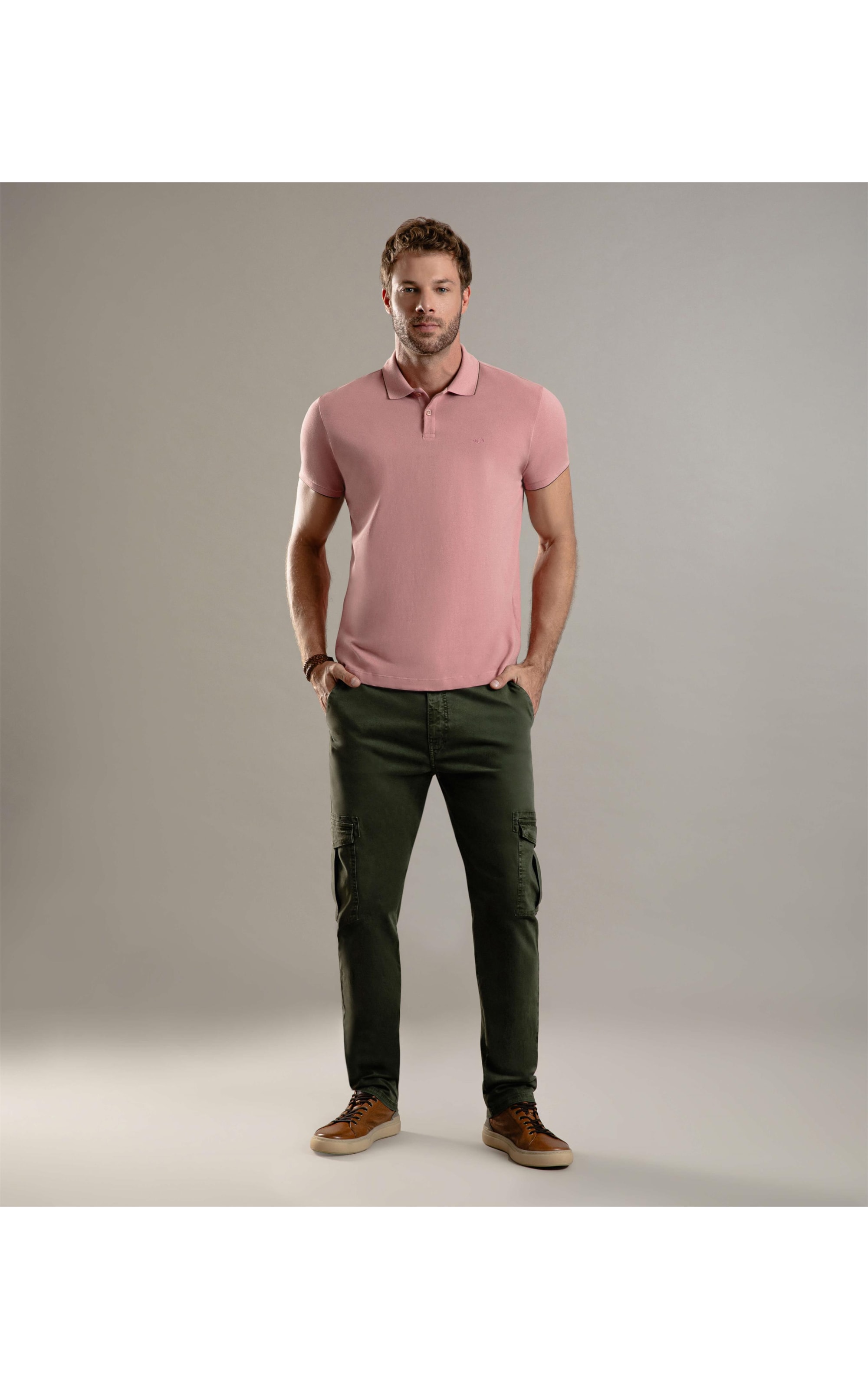 Polo Piquet Friso Simple Mc Blush