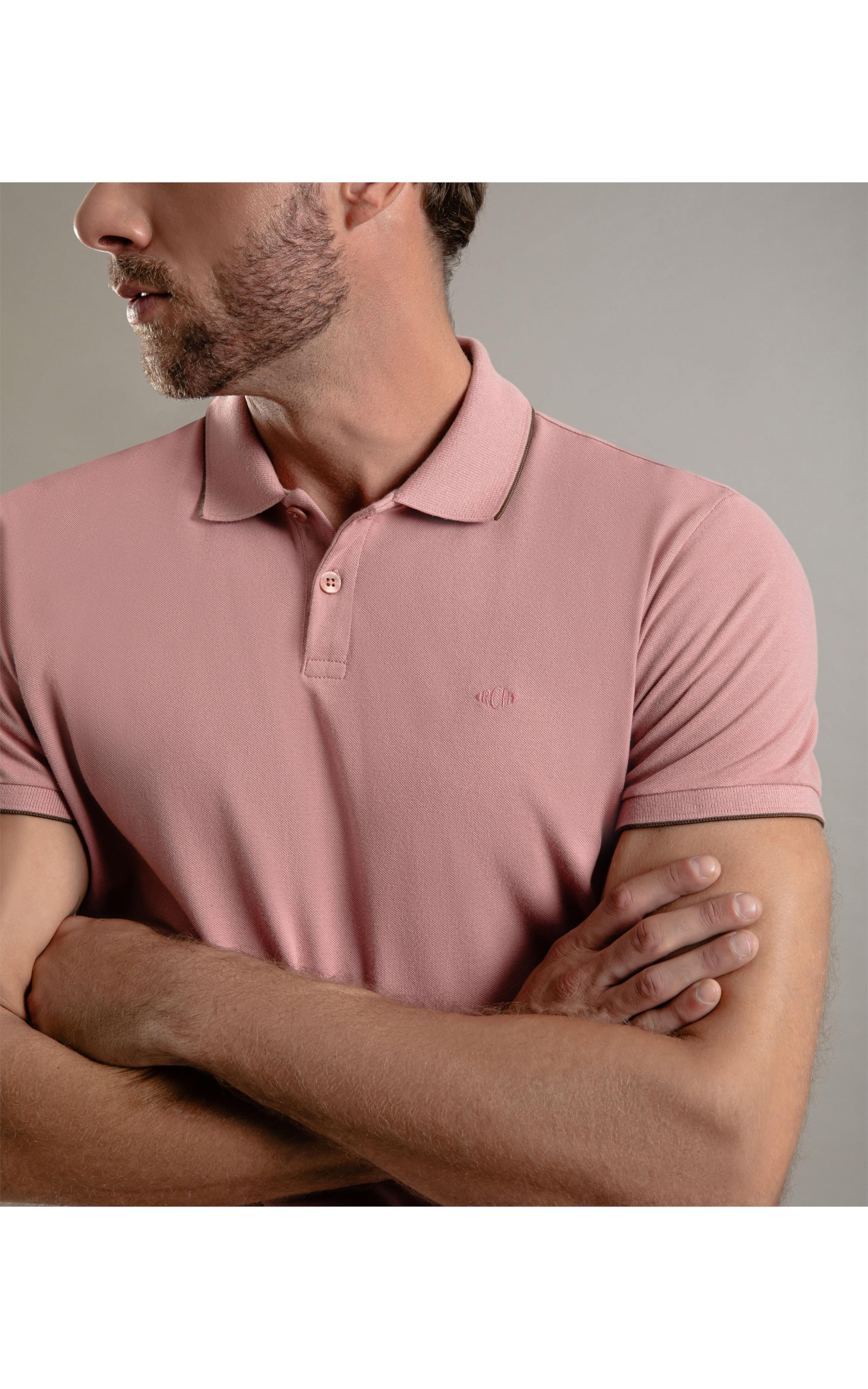 Polo Piquet Friso Simple Mc Blush