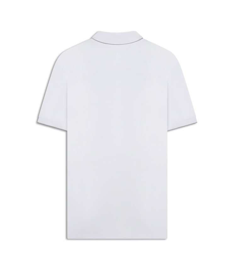 Polo Piquet Friso Simple Mc Branco