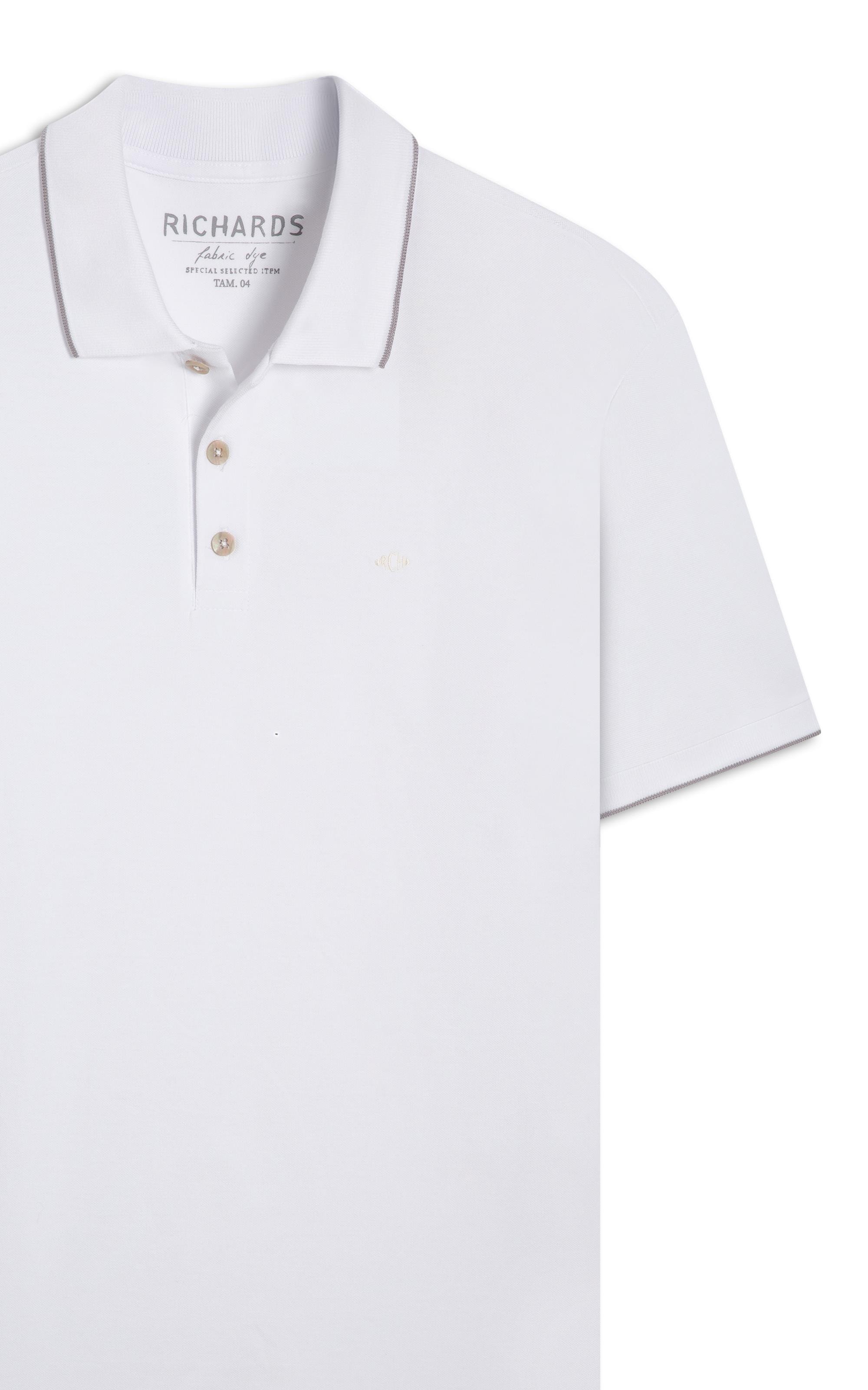 Polo Piquet Friso Simple Mc Branco