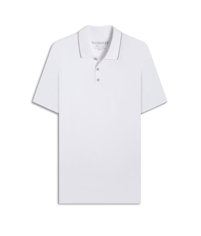 Polo Piquet Friso Simple Mc Branco