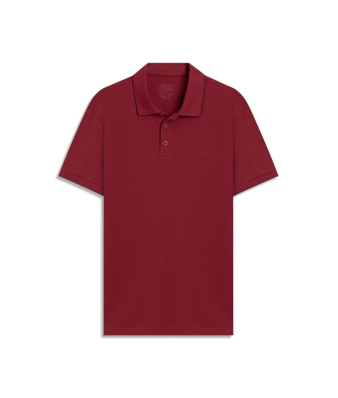 Polo Piquet Friso Simple Mc Cereja