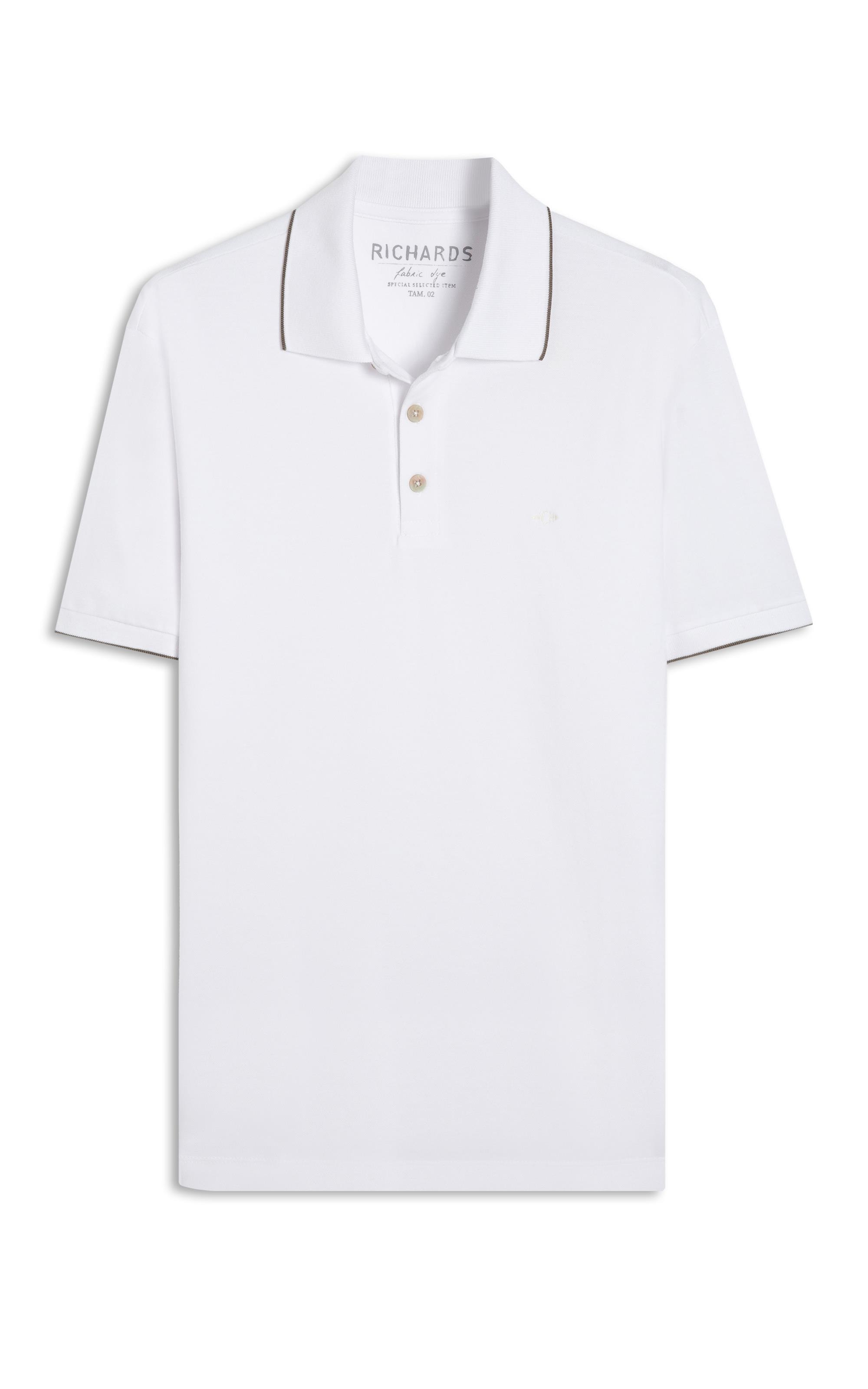 Polo Piquet Friso Simple Mc Off White
