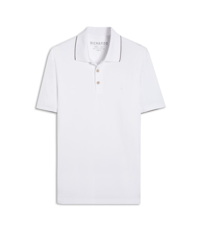 Polo Piquet Friso Simple Mc Off White