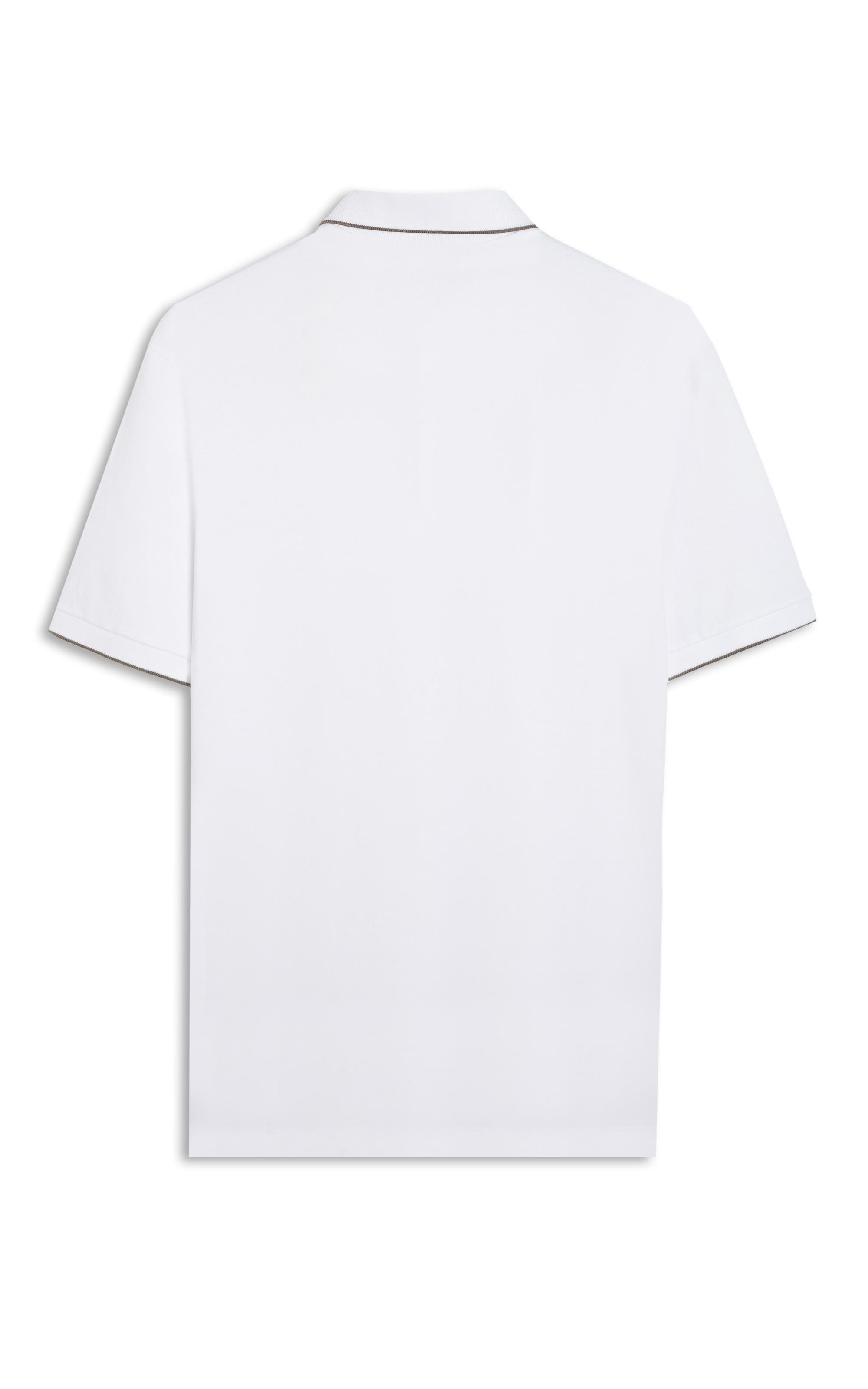 Polo Piquet Friso Simple Mc Off White