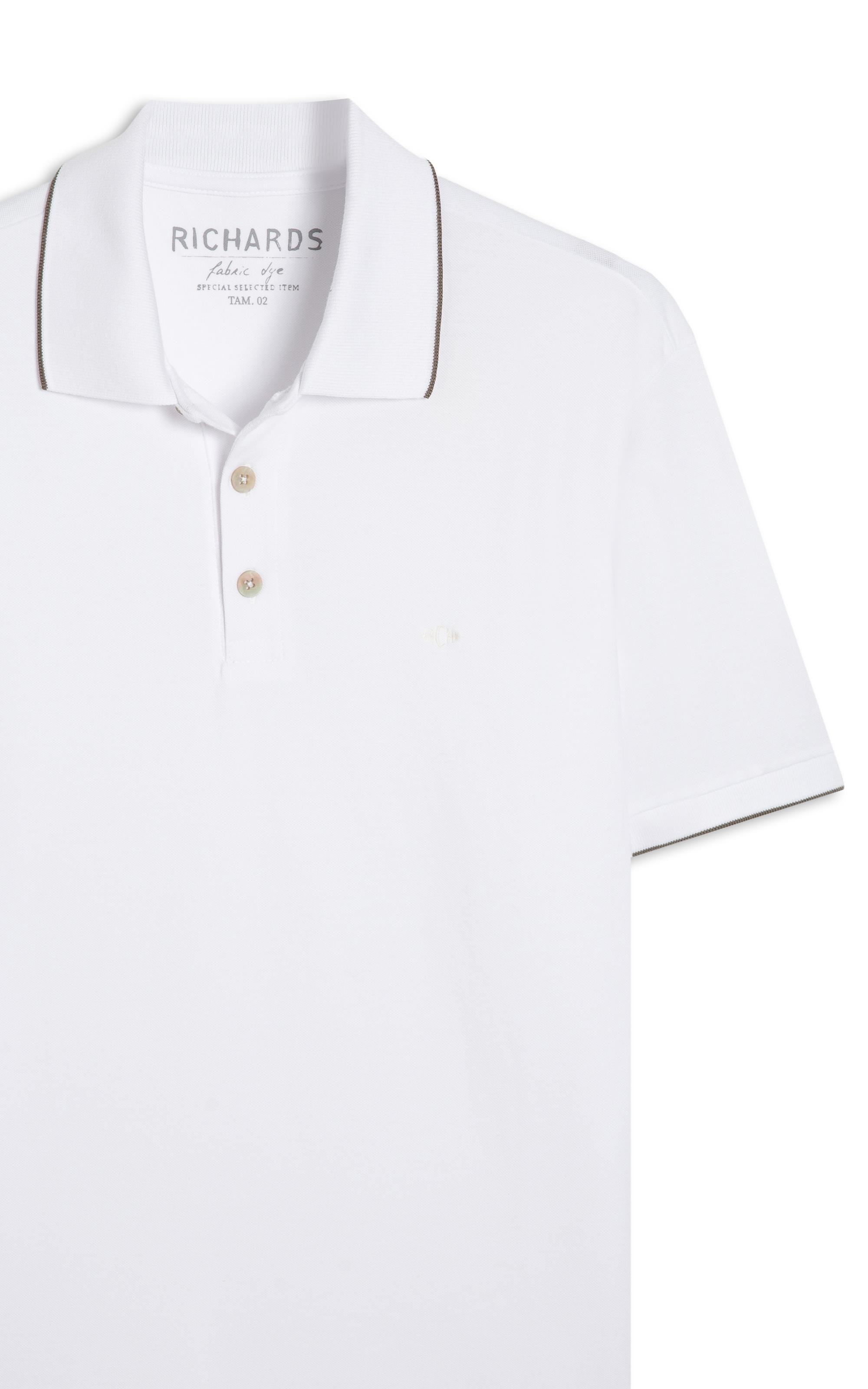 Polo Piquet Friso Simple Mc Off White