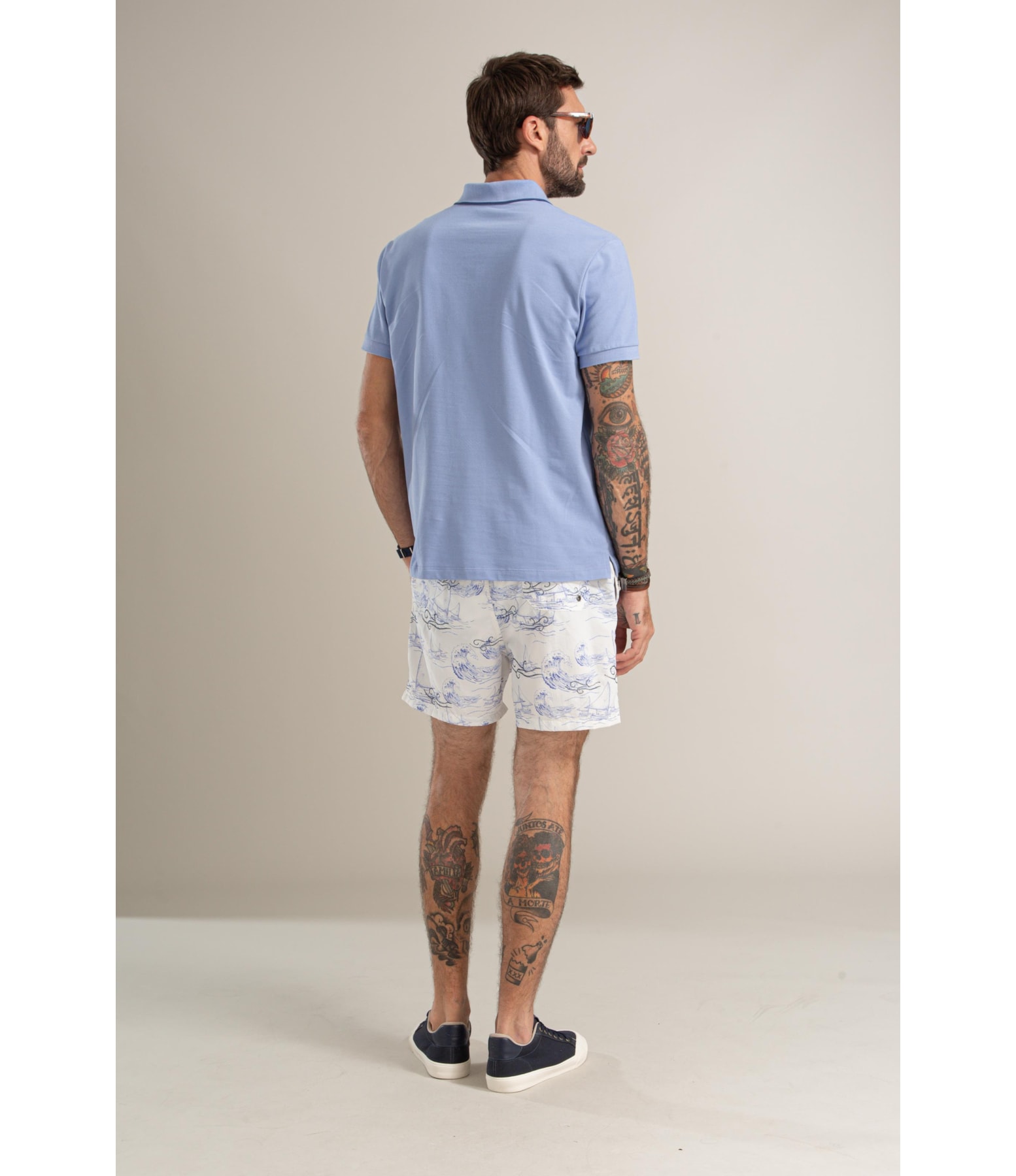 Polo Piquet Friso Vivo Mc Bf Azul Chofer