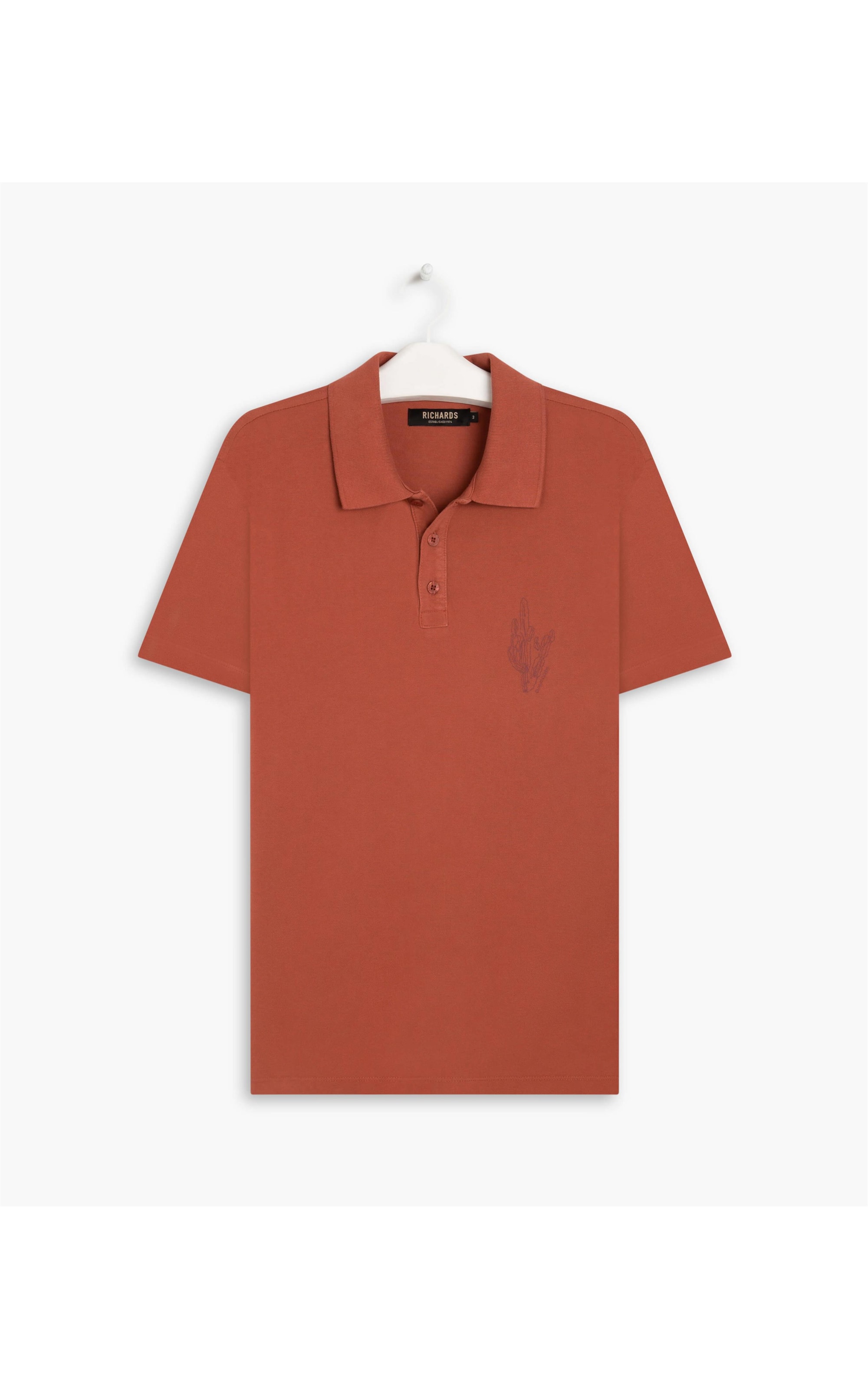 Polo Piquet Gd Bordada Goiaba