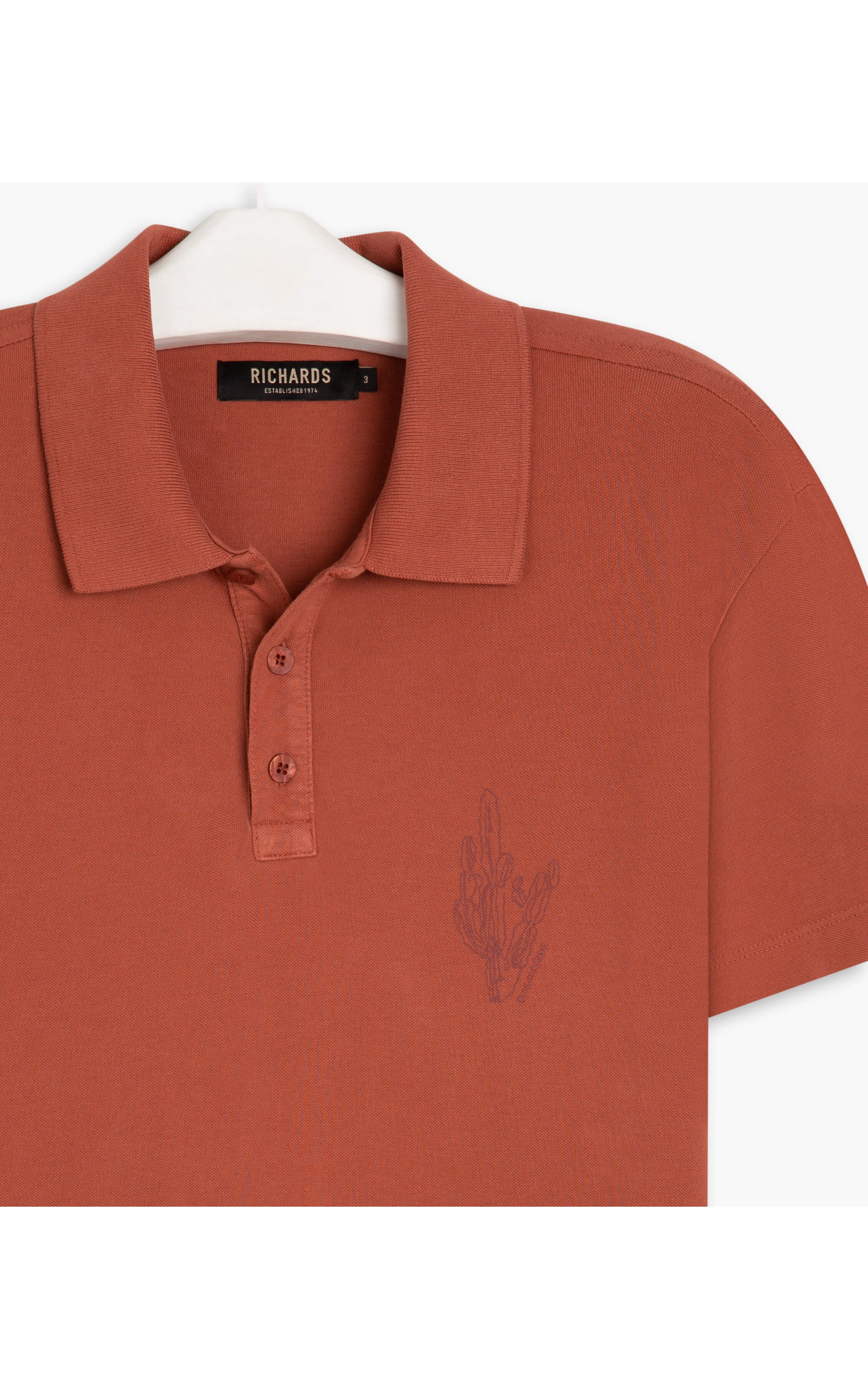Polo Piquet Gd Bordada Goiaba