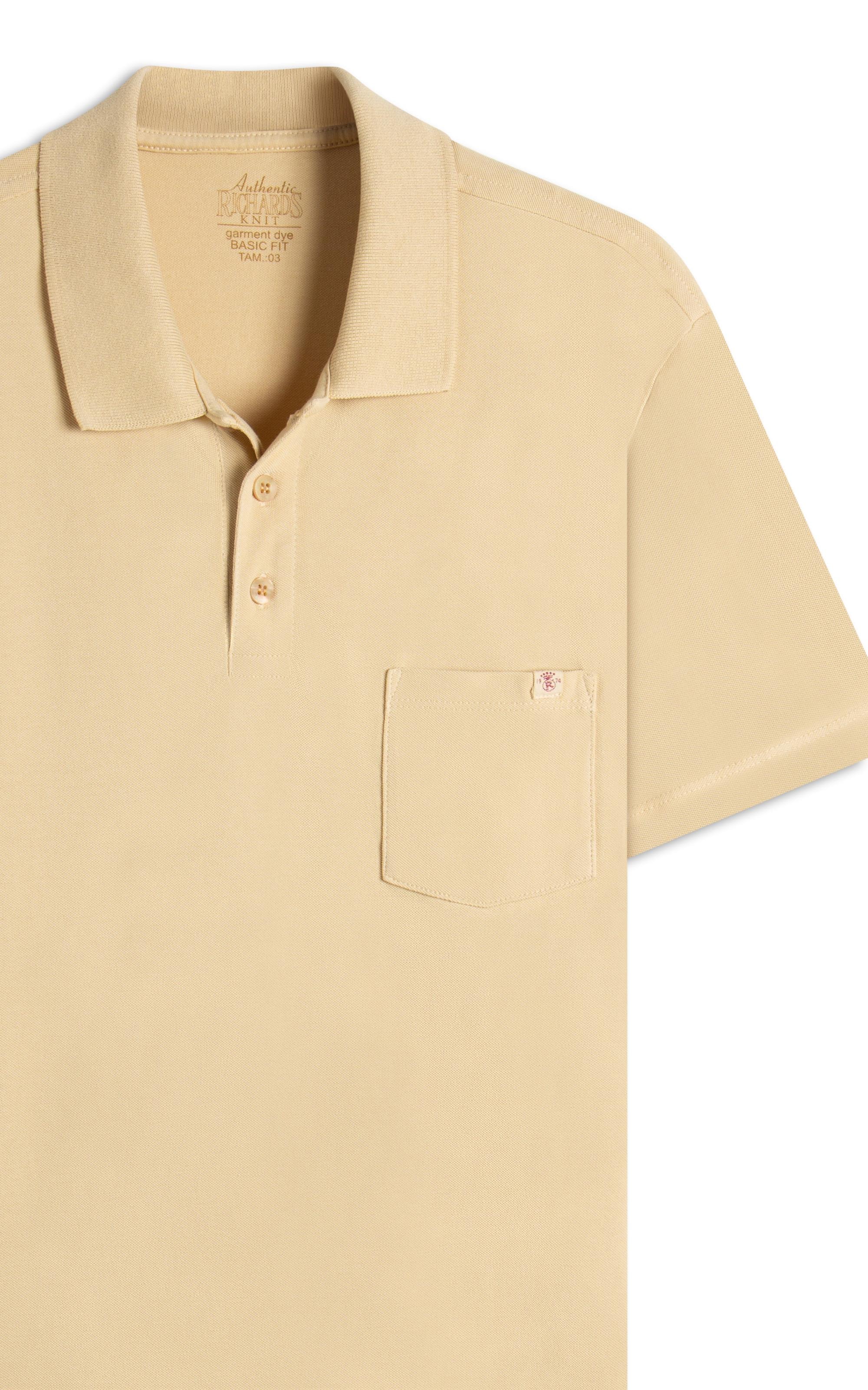 Polo Piquet Gd Com Bolso Bf Amarelo