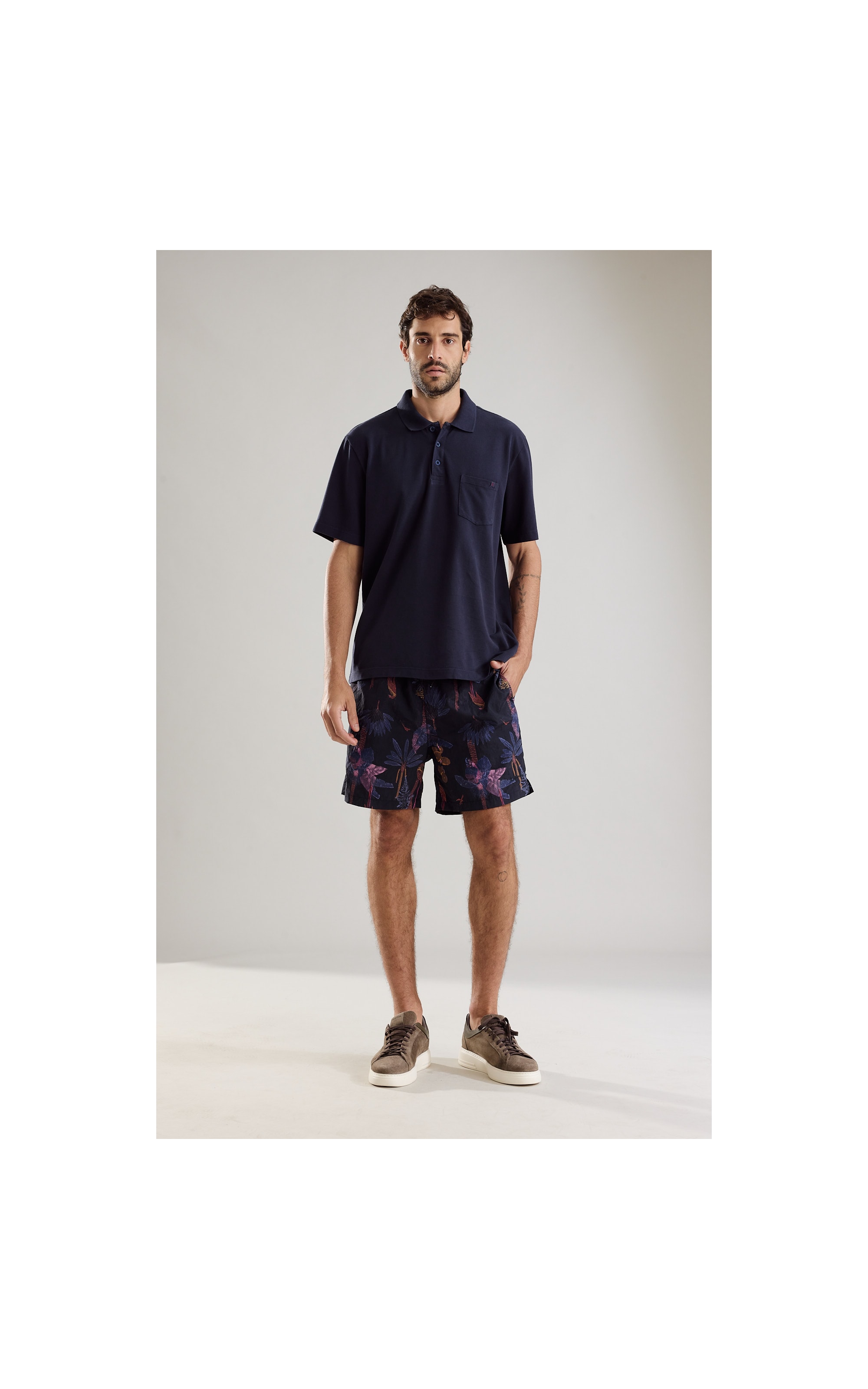 Polo Piquet Gd Com Bolso Bf Midnight Blue
