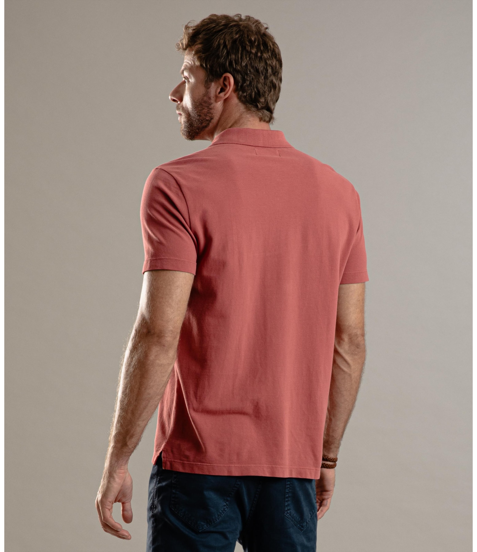 Polo Piquet Gd Com Bolso Goiaba