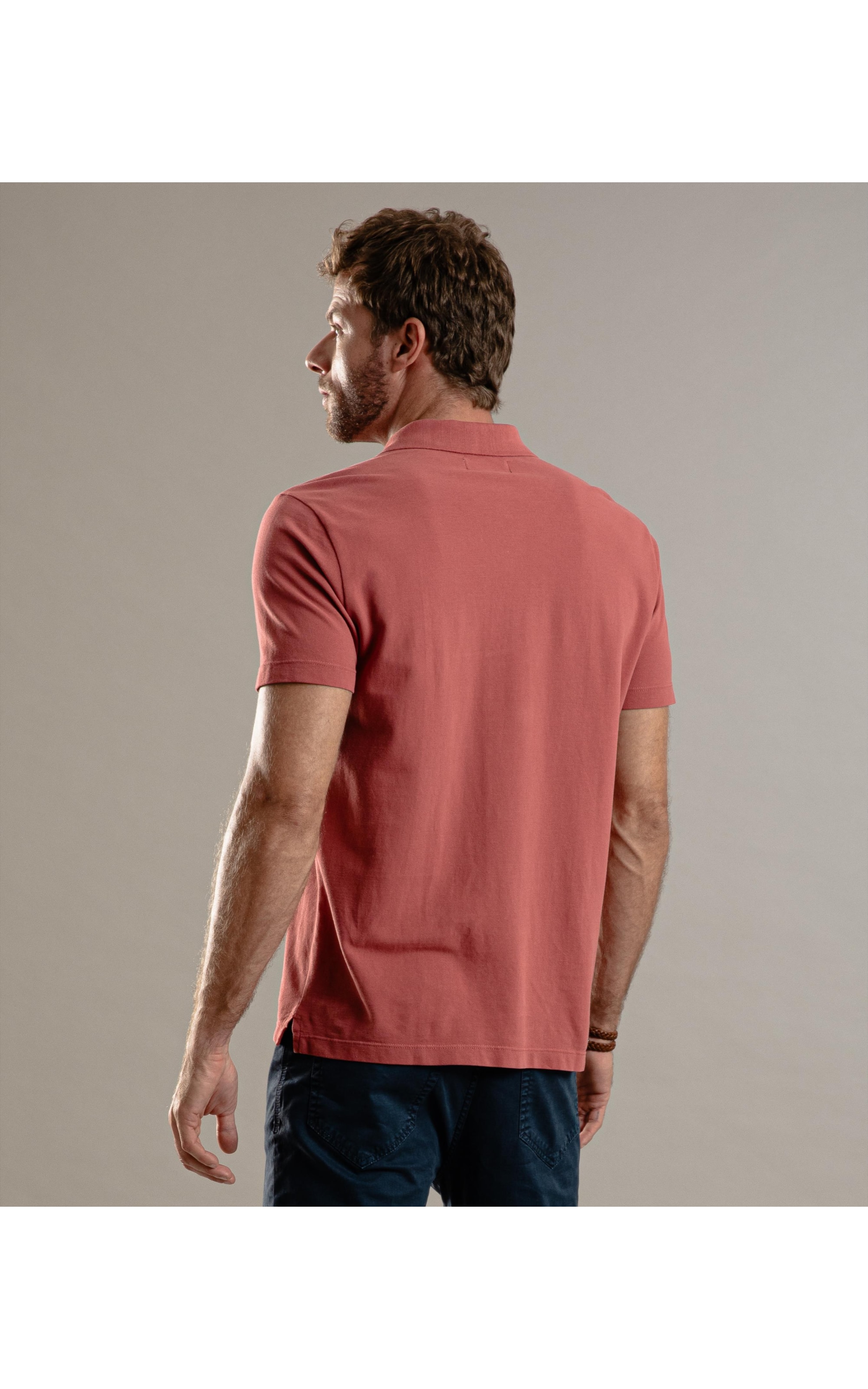 Polo Piquet Gd Com Bolso Goiaba