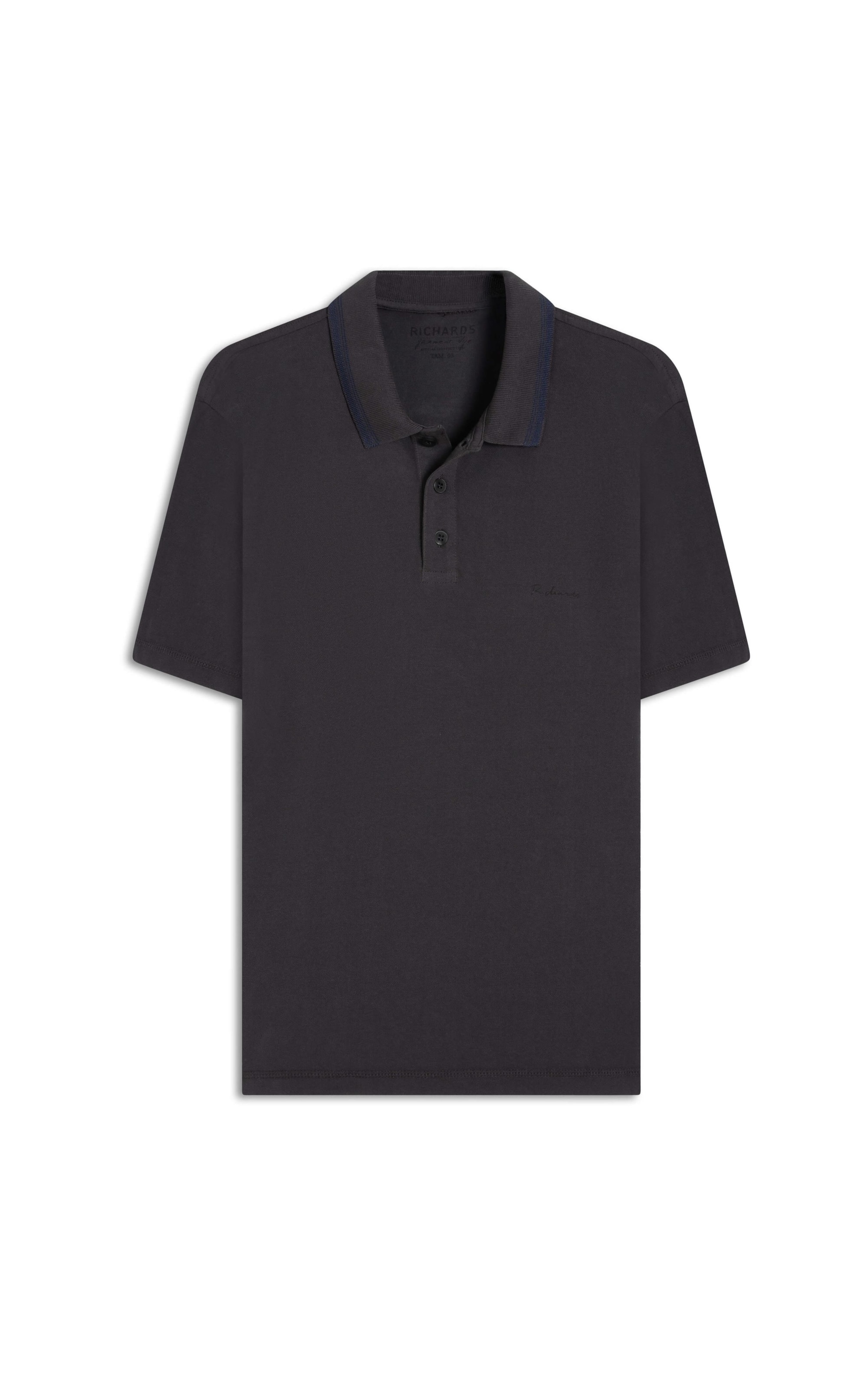 Polo Piquet Gd Com Friso Plumbo