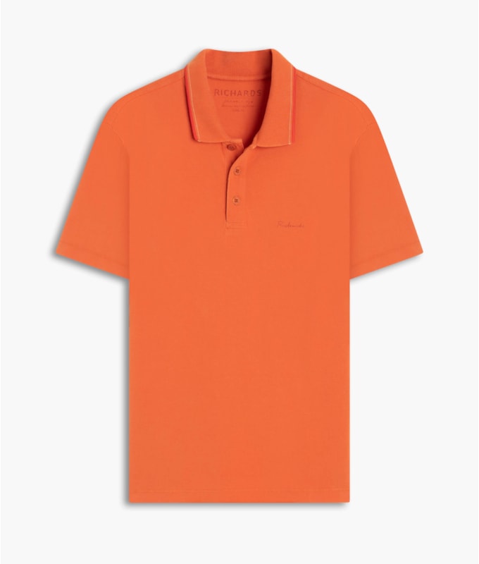 Polo Piquet Gd Friso Duplo Telha
