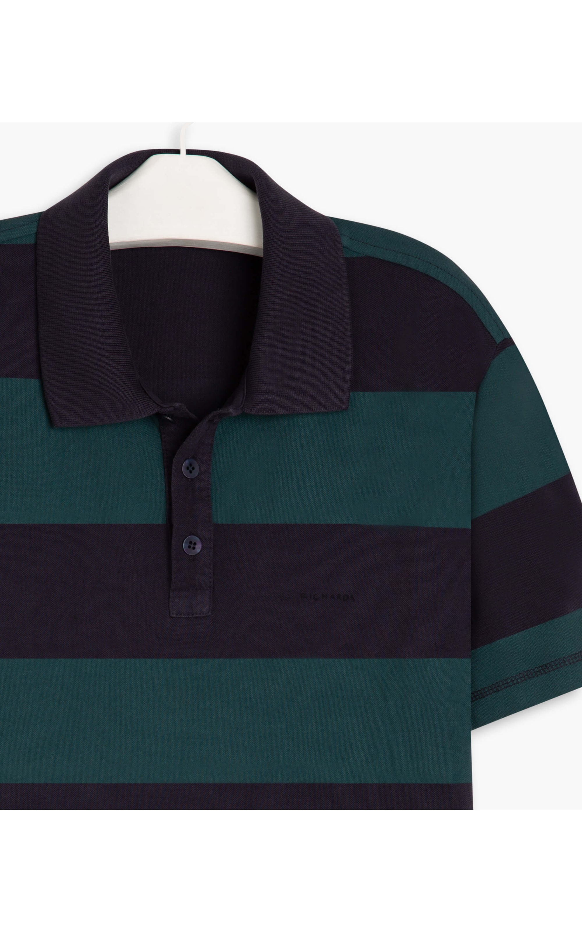 Polo Piquet Gd Listrado Mc Dark Navy