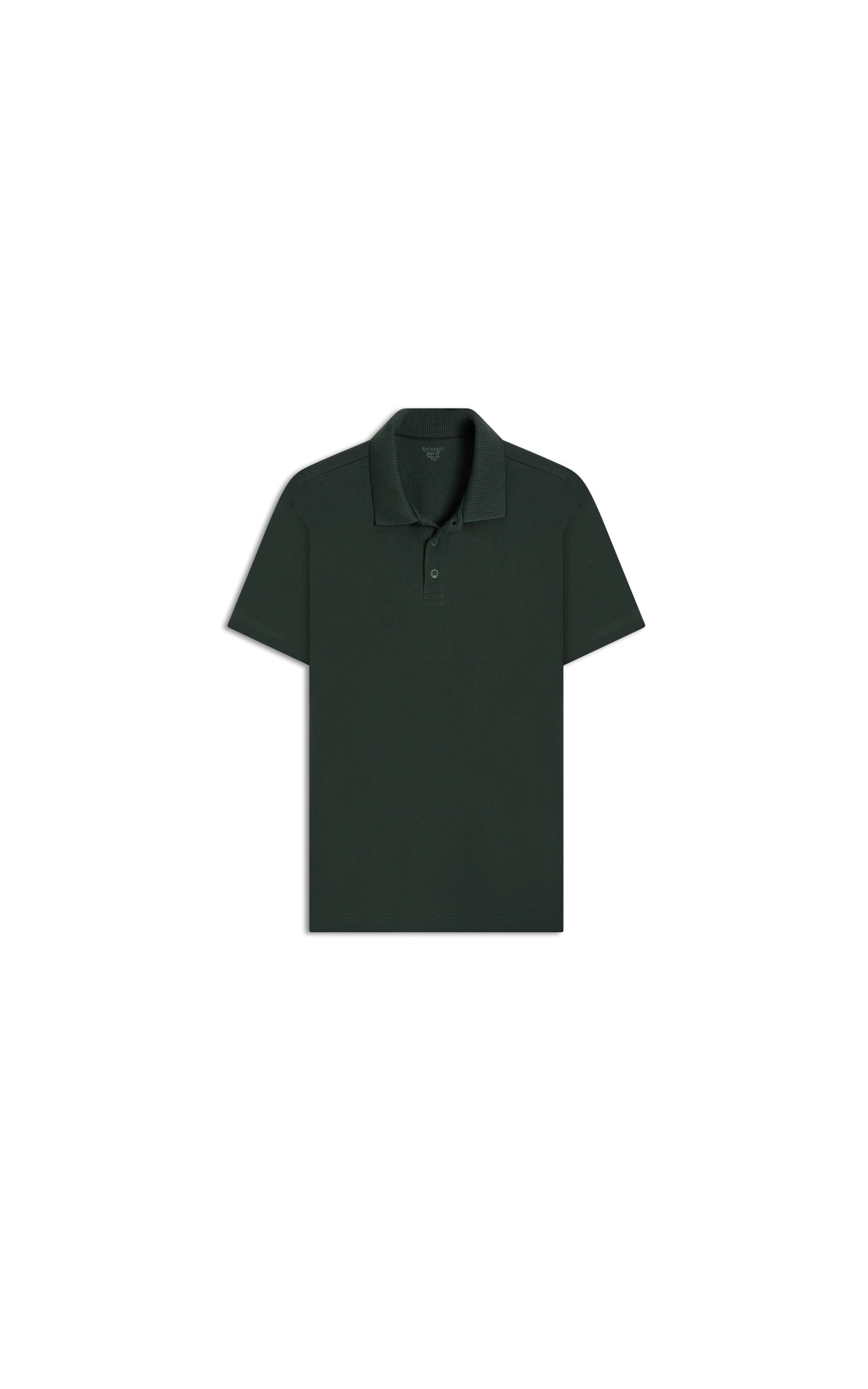 Polo Piquet Gola Canelada Basic Fit Petroleo