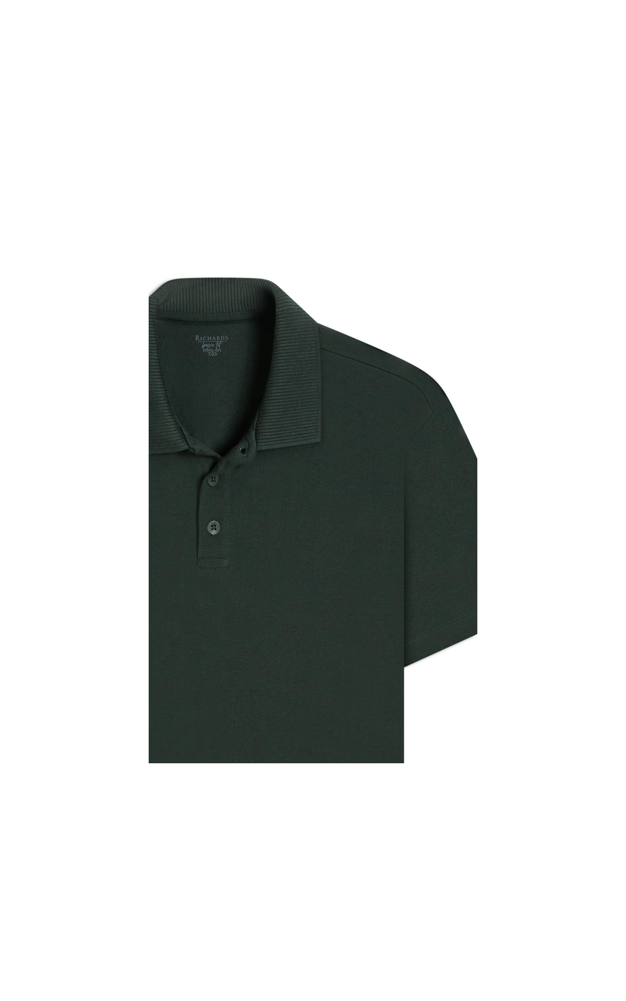 Polo Piquet Gola Canelada Basic Fit Petroleo