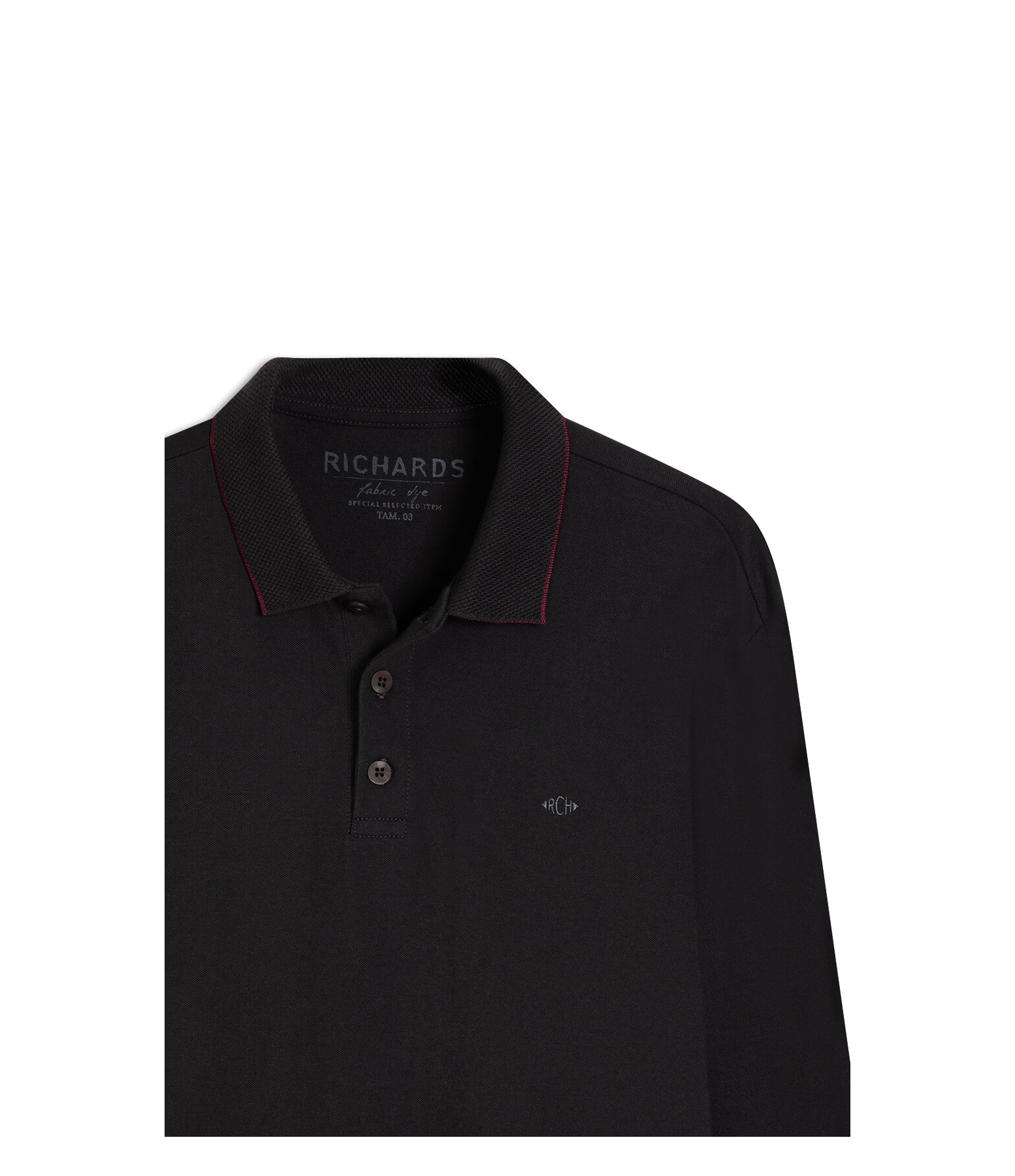 Polo Piquet Gola Dupla Face Ml Plumbo