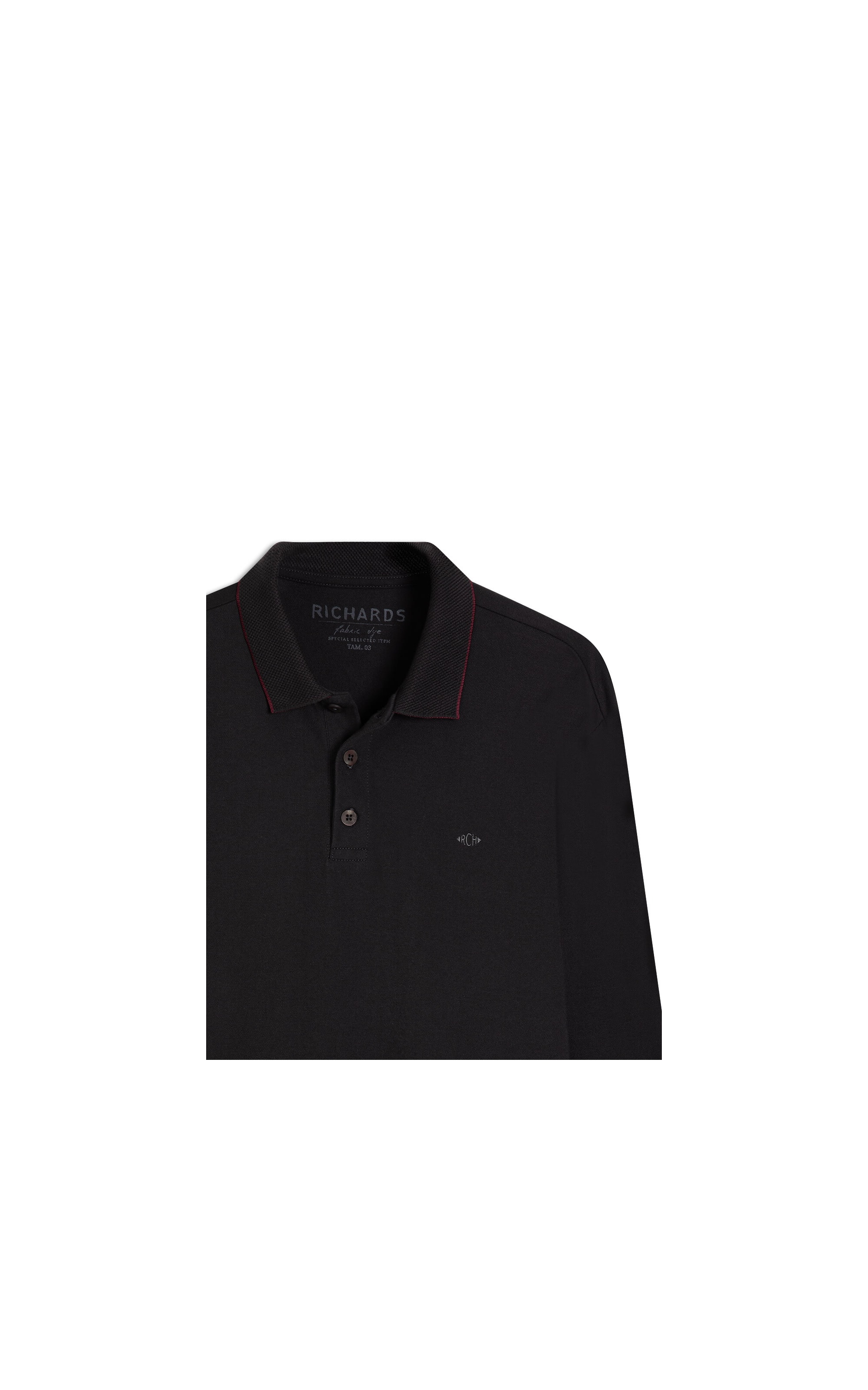 Polo Piquet Gola Dupla Face Ml Plumbo