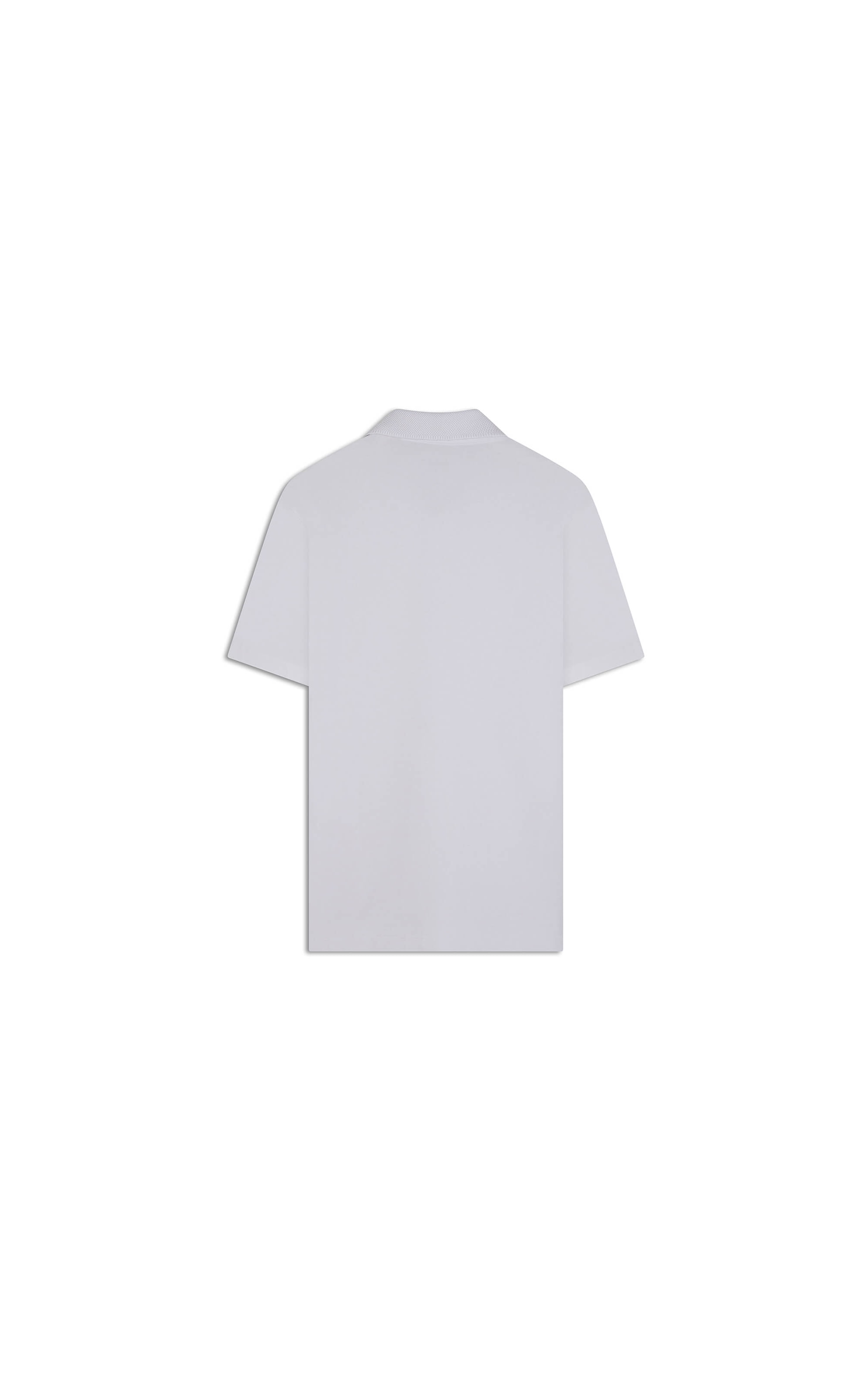 Polo Piquet Gola Jacquard Branco