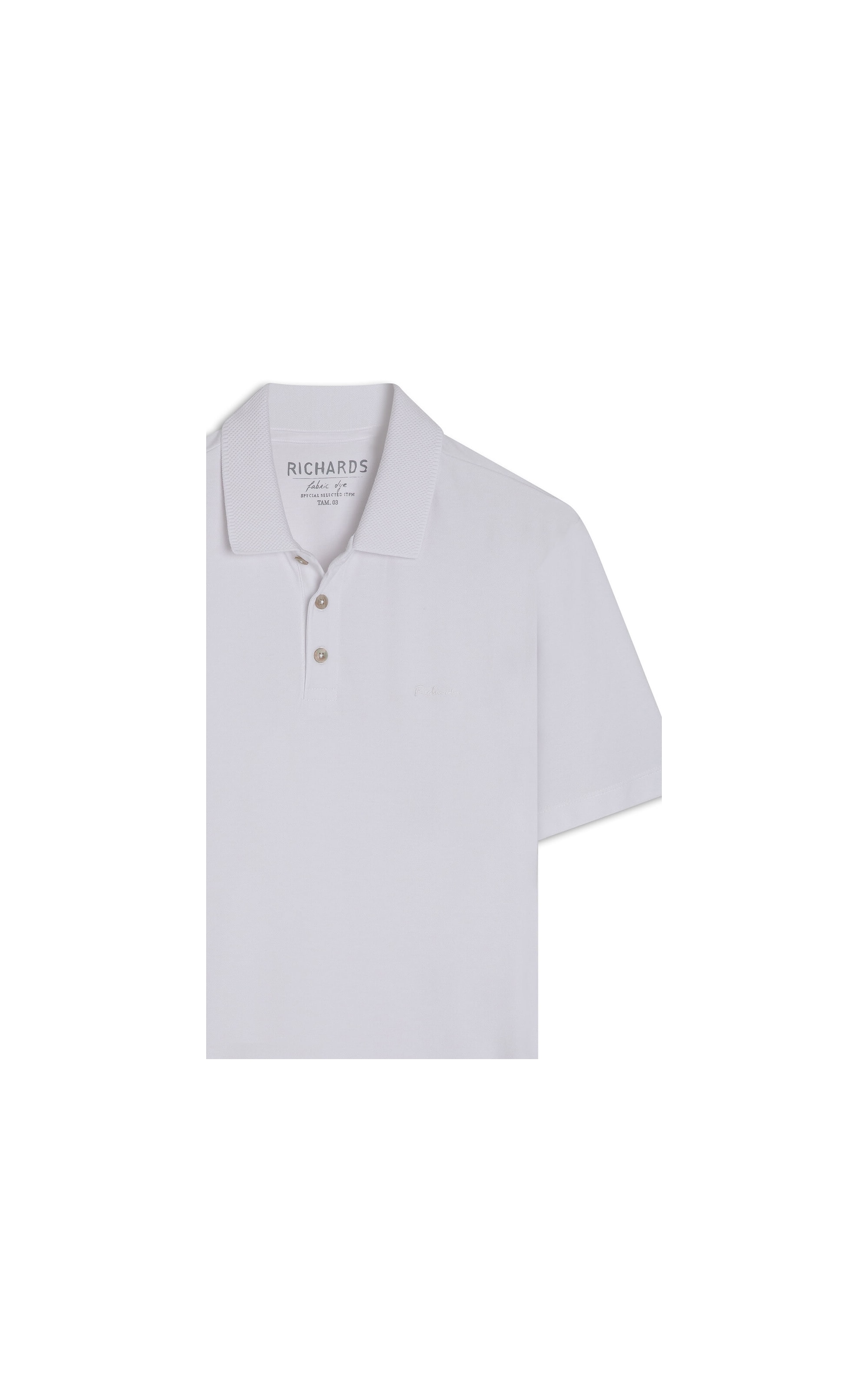 Polo Piquet Gola Jacquard Branco