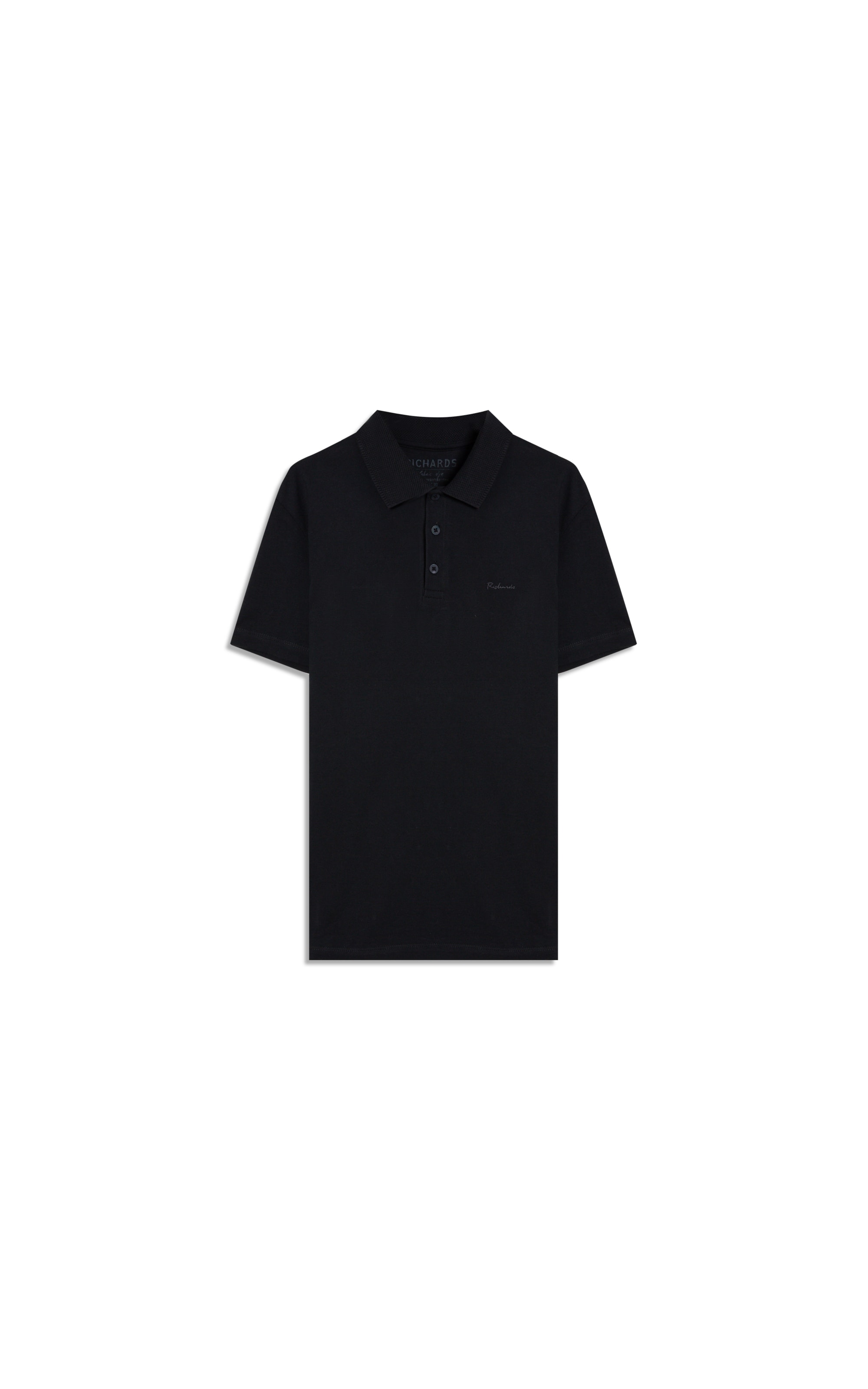 Polo Piquet Gola Jacquard Dark Navy