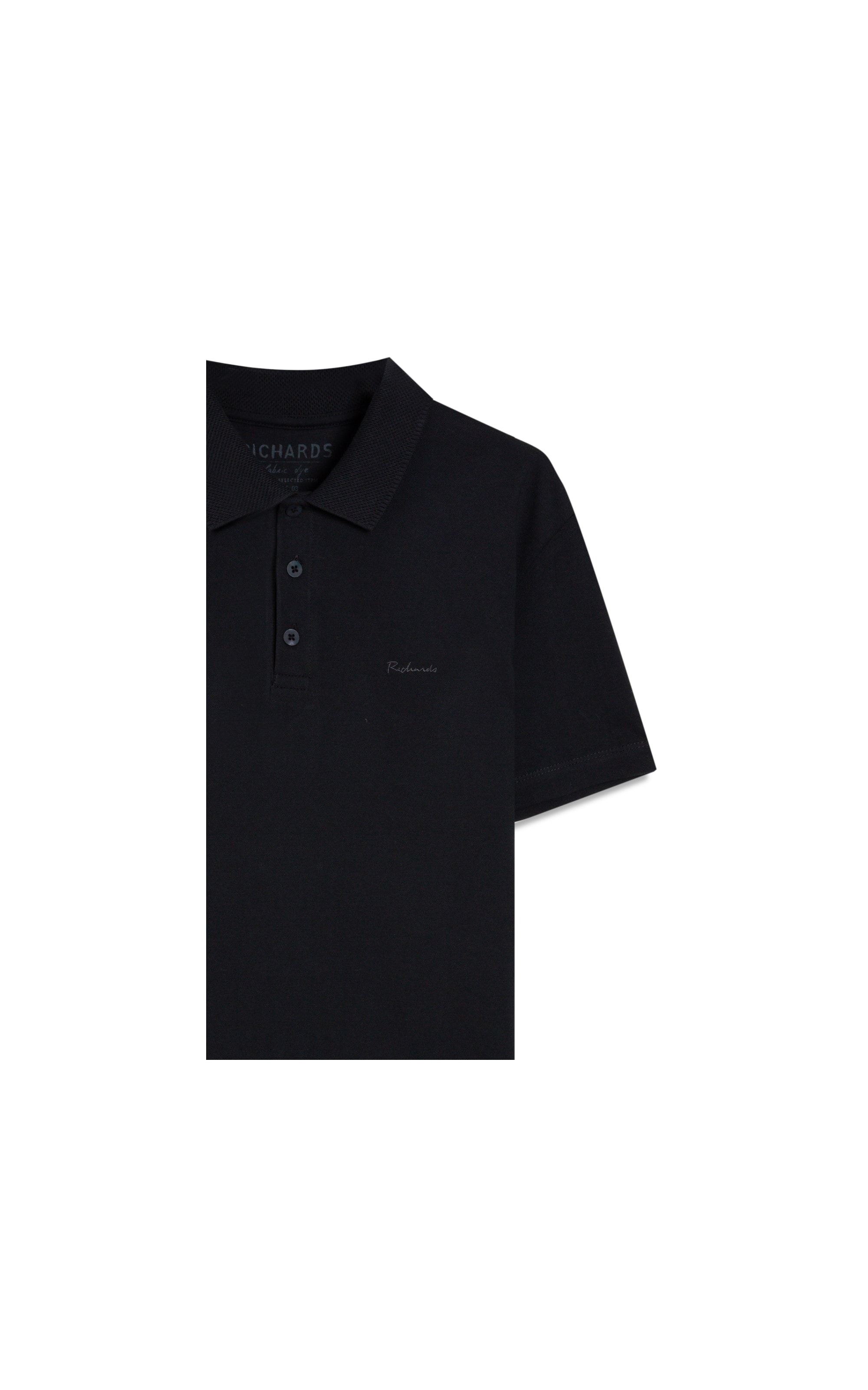 Polo Piquet Gola Jacquard Dark Navy